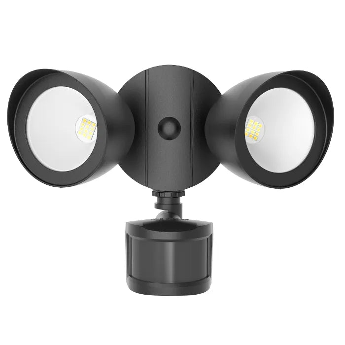 NaturaLED 9692 20W Motion Sensor Outdoor Security Flood Light, 5000K Daylight White, Black - Perfect for Driveway, Garage, Backyard & Commercial Area Lighting