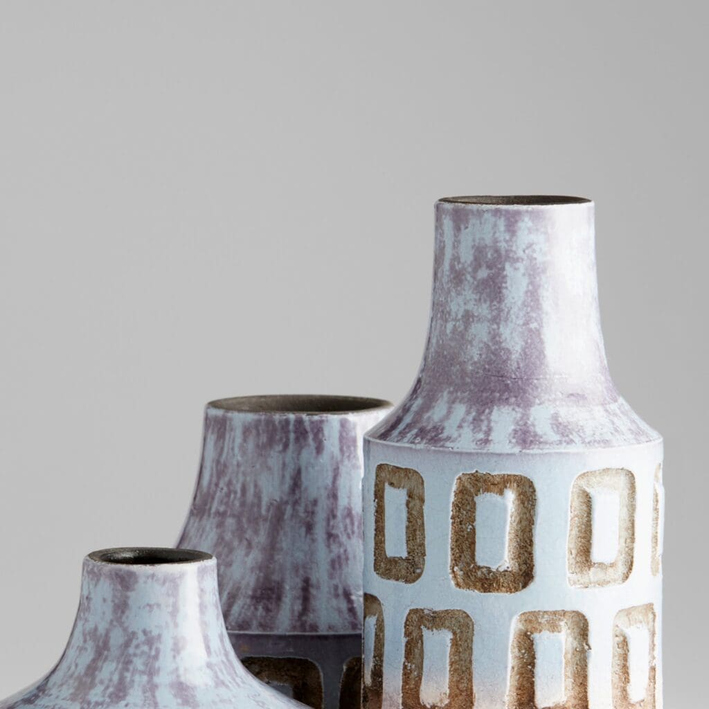 Cyan Design 11362 Bako Vase - Small Blue Ceramic Vase for Home Decor, Table Centerpiece, Wedding & Gift Ideas