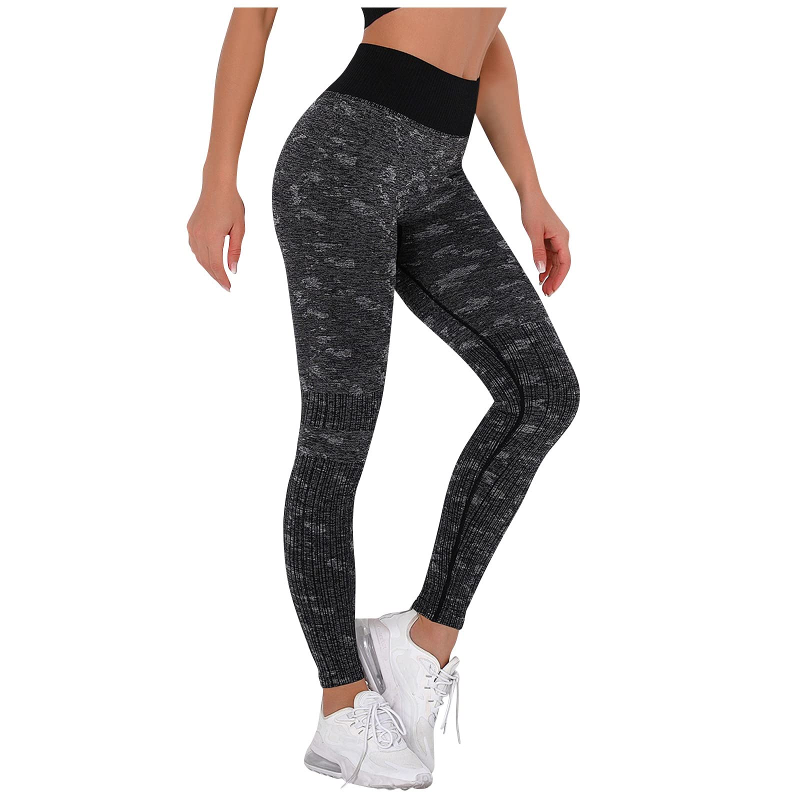 Plus Size Leggings for Women X-Large-3X - Black High Waist Tummy Control Yoga Pants - Soft Elastic Workout Leggings for Running, Gym & Lounge Wear