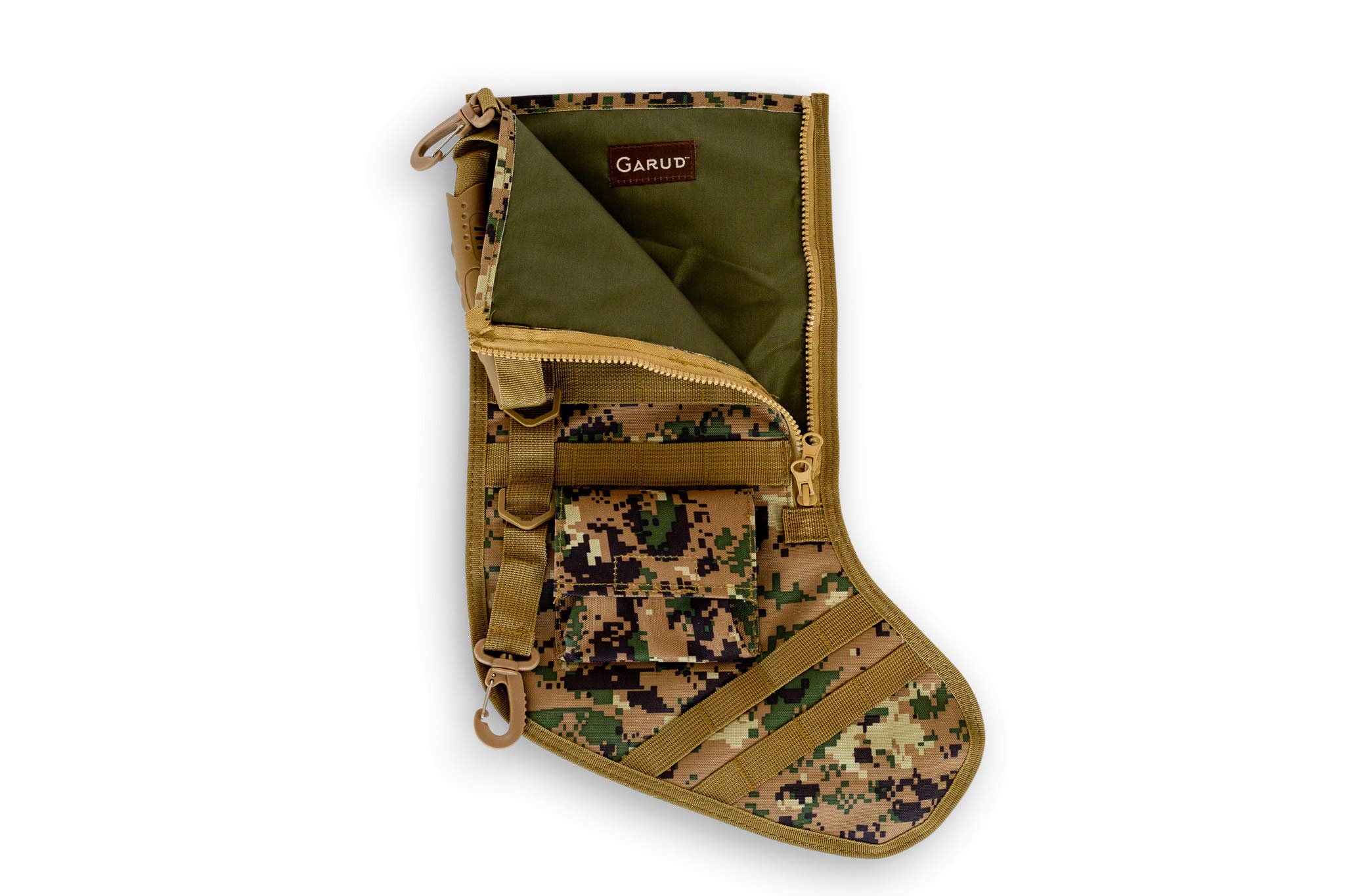 Tactical Christmas Stocking with Molle Gear - Durable Military Style Holiday Decor for Fireplace, Wall or Truck - Perfect for Outdoor Enthusiasts & Christmas Gifts