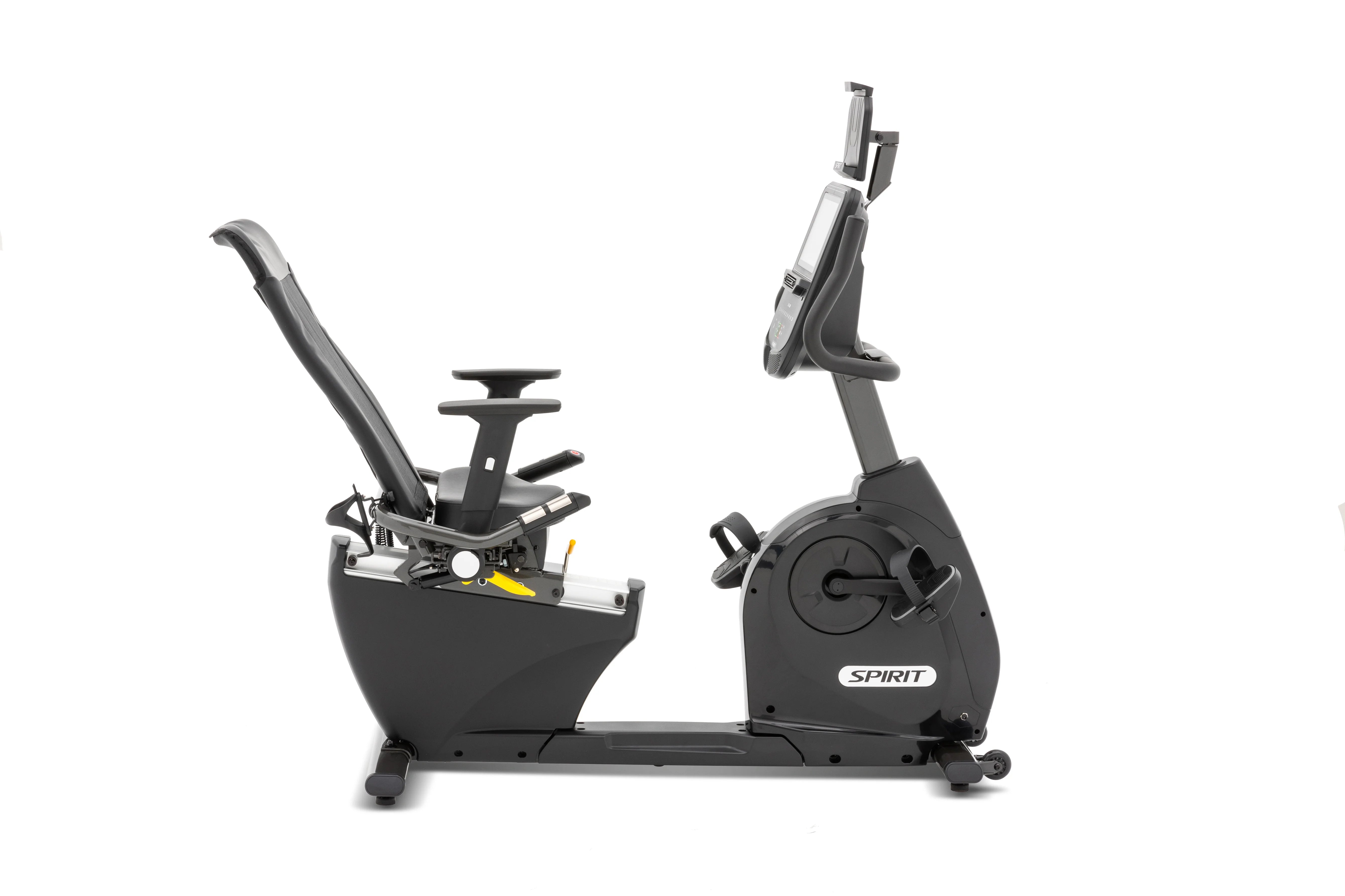 Spirit XBR55ENT Recumbent Exercise Bike with Entertainment Series - Home Gym Equipment for Cardio Workout & Indoor Cycling Training