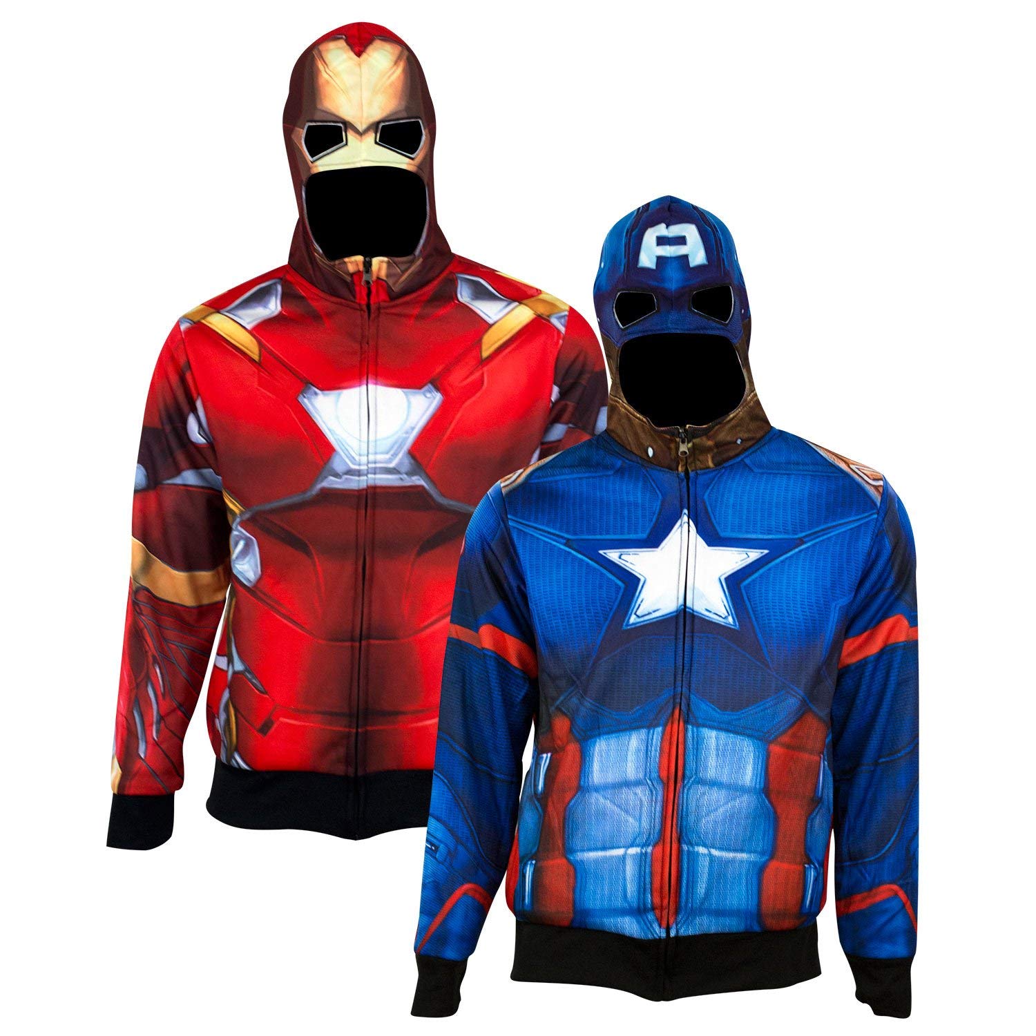 Captain America vs Iron Man Civil War Reversible Hoodie - Marvel Superhero Cosplay & Casual Wear for Fans