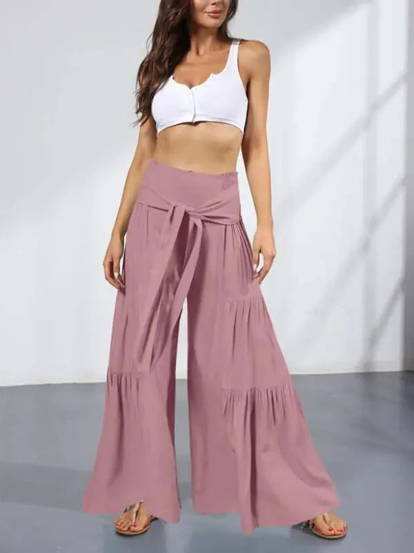 Stylish Casual Loose Wide Leg Women's Pants - Comfortable High Waisted Trousers for Work, Travel & Everyday Wear