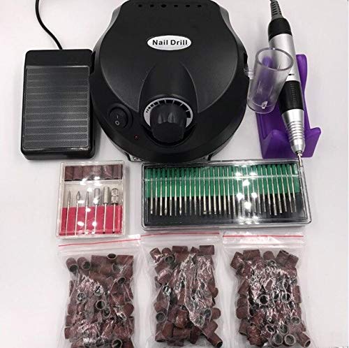 Professional Electric Nail Drill Machine 30000 RPM - Acrylic Nail File Kit with Drill Bits for Manicure & Pedicure - Portable Nail Art Tool (Black) | Perfect for Salon, Home Use & Professional Nail Technicians