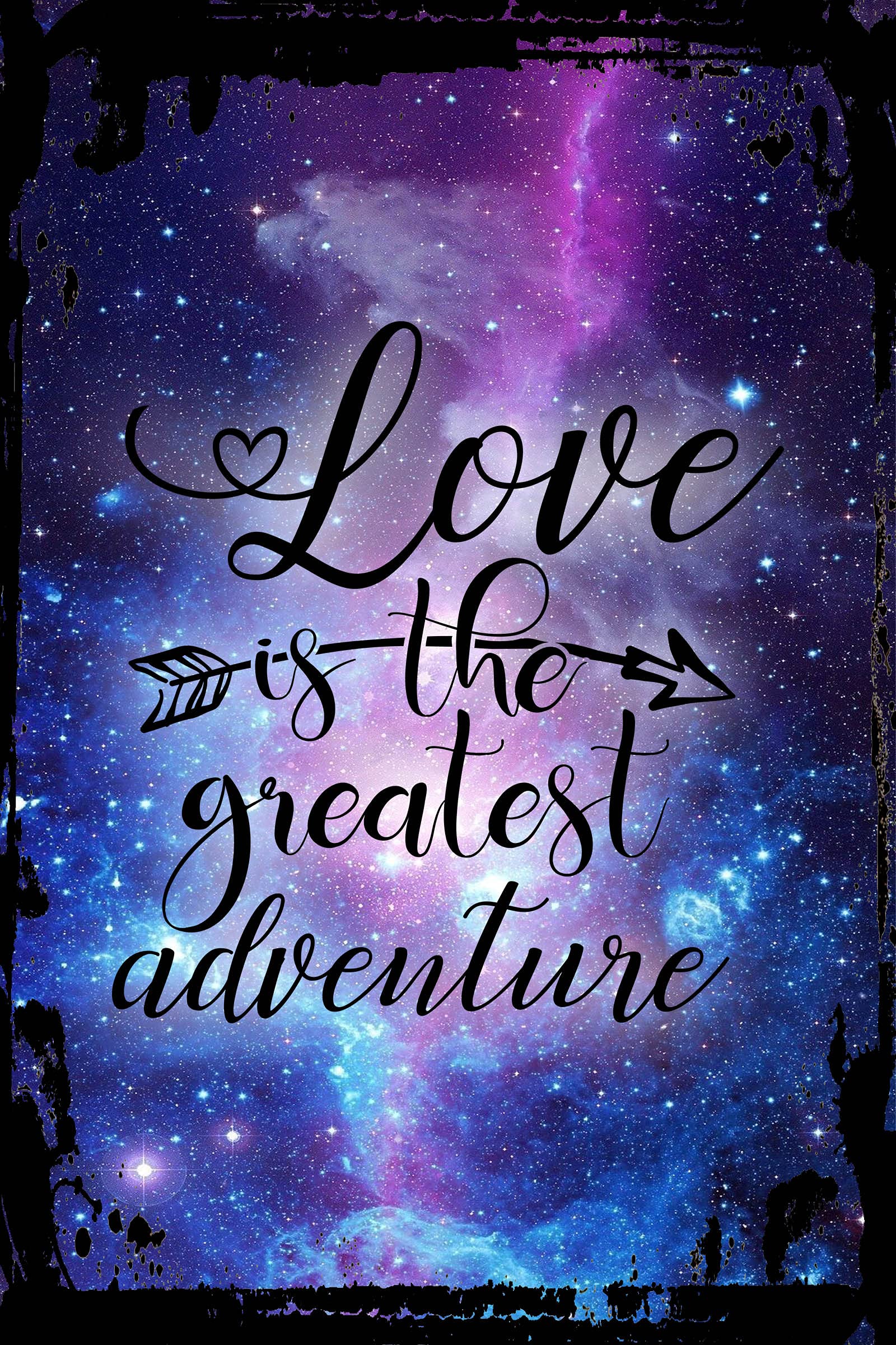 Galaxy Inspirational Wall Art - Love is the Greatest Adventure Metal Sign - Romantic Home Decor & Unique Gift for Couples, Anniversaries, Weddings - Perfect for Living Room, Bedroom, or Office Decor