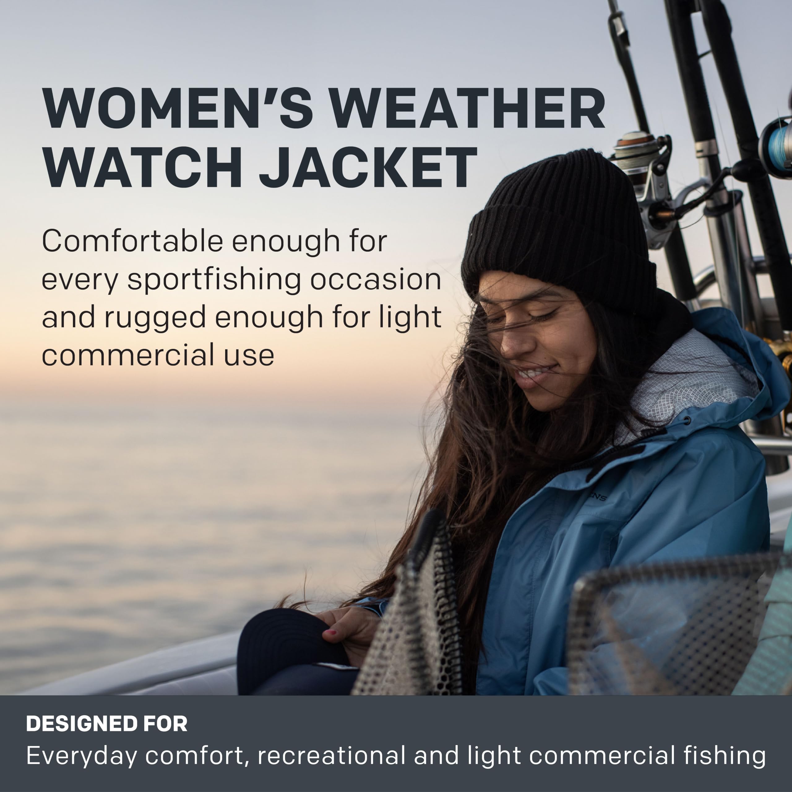 Grundéns Women’s Waterproof Hooded Fishing Jacket - Stain-Resistant Windproof Raincoat for Outdoor Fishing, Boating & Hiking | All-Weather Protection