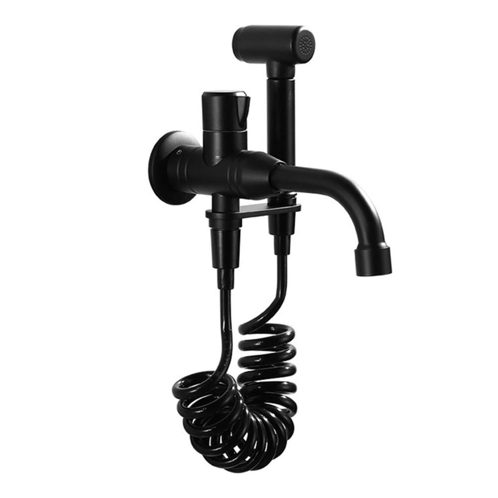 360° Rotatable Wall Mounted Toilet Faucet Set - Single Cold Water Handheld Hygienic Shower Head for Bathroom, Pet Washing & Car Cleaning