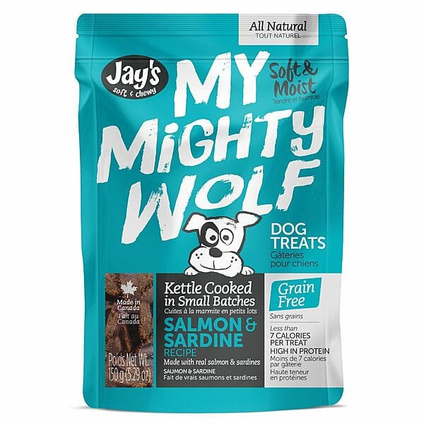 Premium My Mighty Wolf Salmon & Sardine Recipe Dog Treats - Grain-Free, High-Protein Snacks for Training & Dental Health | Perfect for Small, Medium & Large Dogs