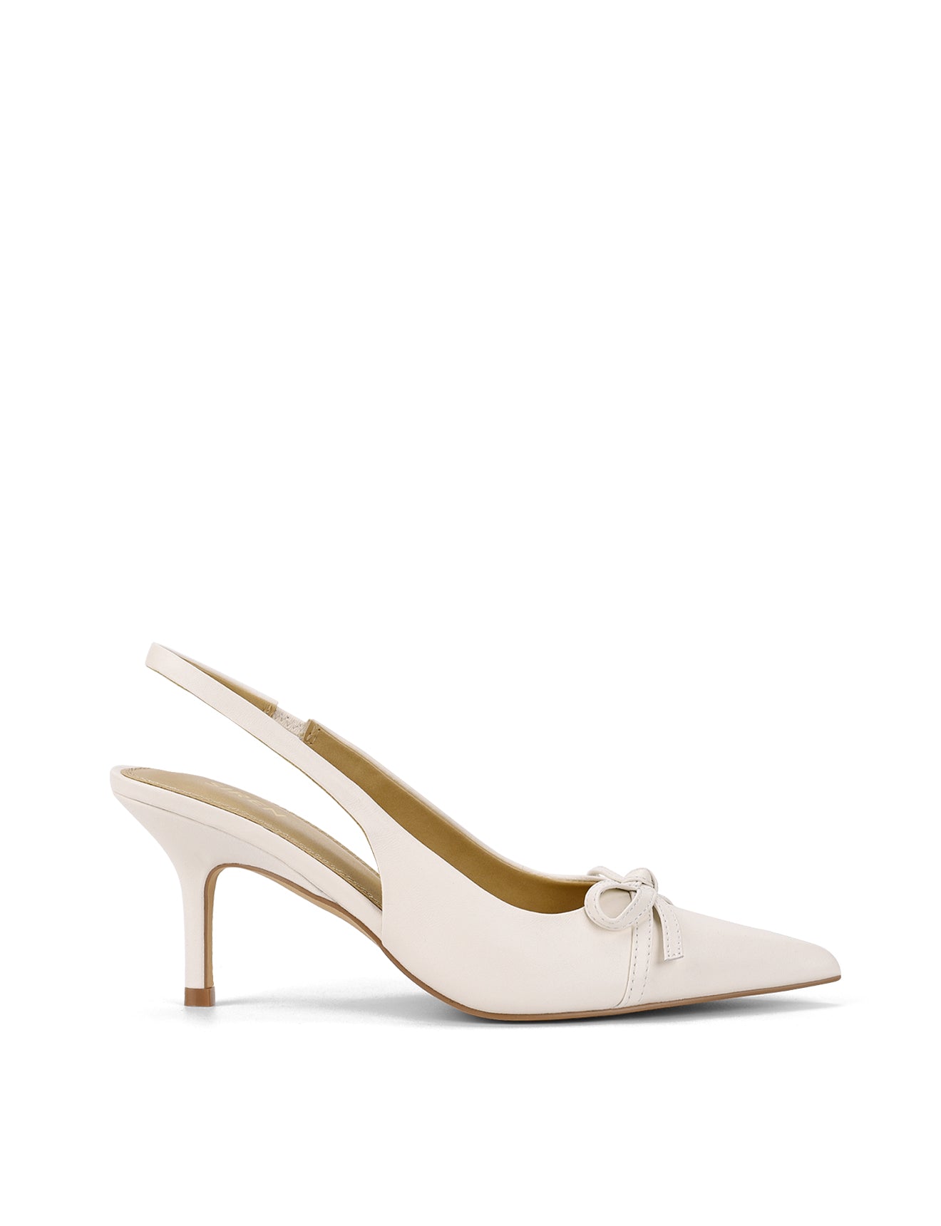 Singh Women's Slingback Heels - Comfortable Leather Pumps with Low Block Heel for Office, Wedding & Party Wear | Chalk White Leather Shoes for Professional & Dressy Occasions