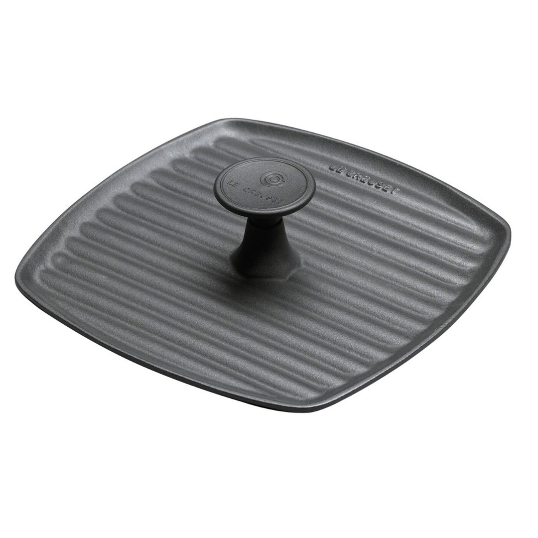Le Creuset Classic 23cm Panini Press - Satin Black Nonstick Grill Pan for Sandwiches, Burgers & Paninis | Perfect for Home Kitchens, Outdoor BBQs & Restaurant Use
