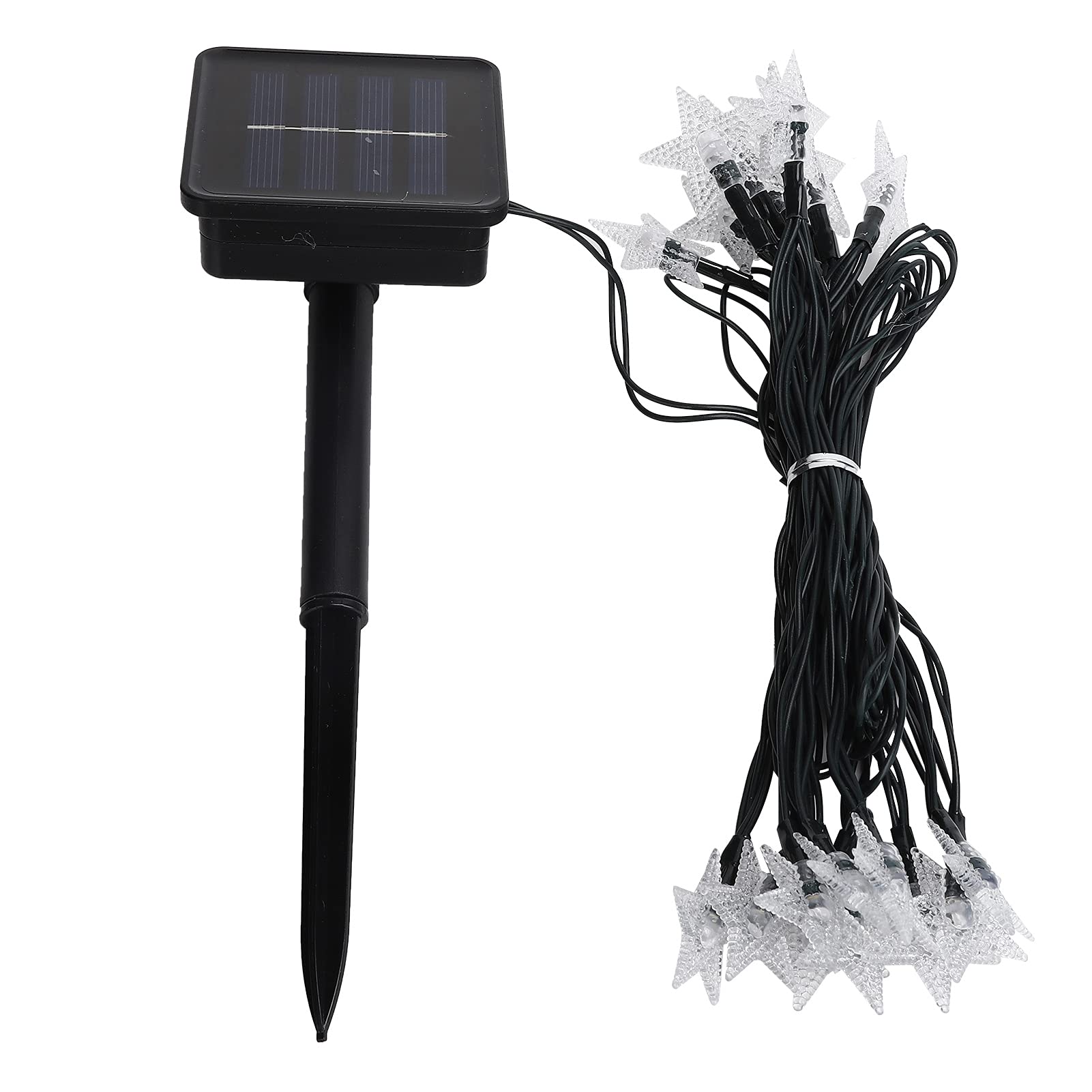 Solar Powered Star-Shaped String Lights - Outdoor Waterproof Fairy Lights with 8 Lighting Modes, Warm White LED Garden Lights for Pathways, Courtyards, Walkways, Patio & Backyard Decor | Perfect for Weddings, Parties & Landscape Lighting