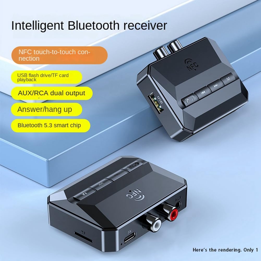 Doumneou Bluetooth 5.3 Audio Receiver with 3.5mm AUX & Optical Jack - Wireless Adapter for Car, Home Stereo & Speakers | Enhanced Sound Quality for Music Streaming & Hands-Free Calls