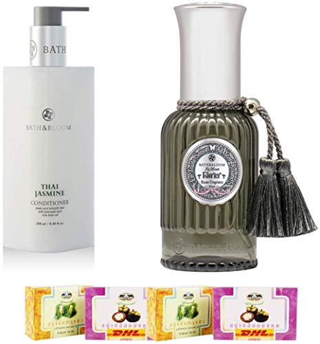 Bath & Bloom Thai Jasmine Hair Conditioner - Moisturizing & Nourishing for Soft, Shiny Hair | SET A53 Watsons | Free Tomato Facial Mask Included | DHL Express Shipping | Perfect for Spa Days & Relaxing Bath Time