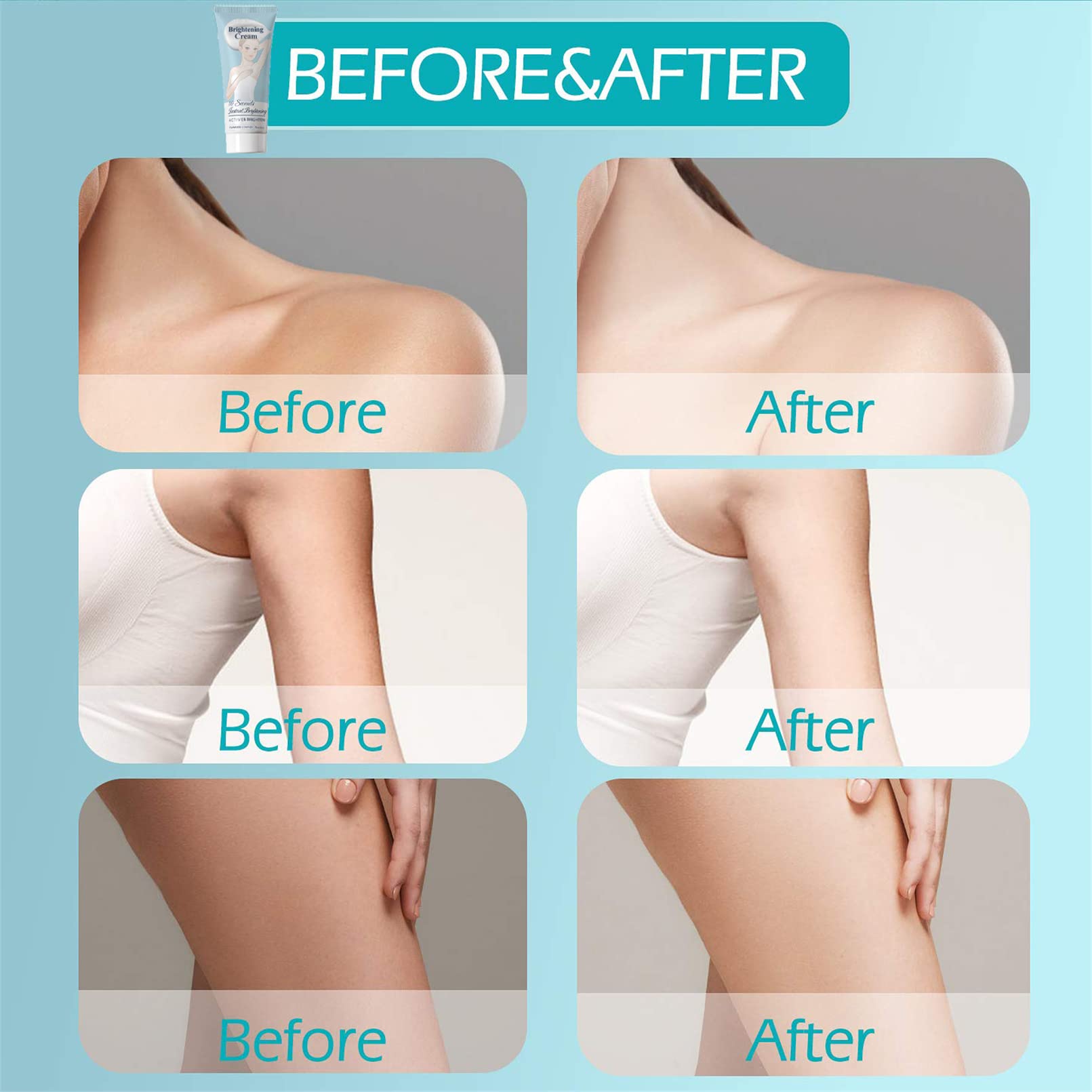 Bellezon Whitening Cream (2 Pack) - Skin Brightening Cream for Dark Spots, Armpits, Knees & Elbows | Instant 10-Second Whitening | Body Care for Even Skin Tone | Perfect for Daily Use & Special Occasions