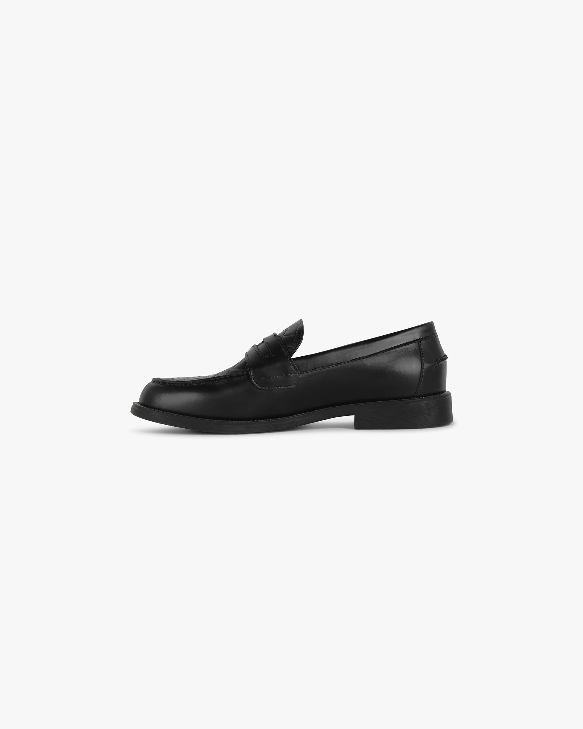 Represent X Duke + Dexter Leather Weave Loafers for Men - Black Genuine Leather Slip-On Shoes for Business Casual & Office Wear
