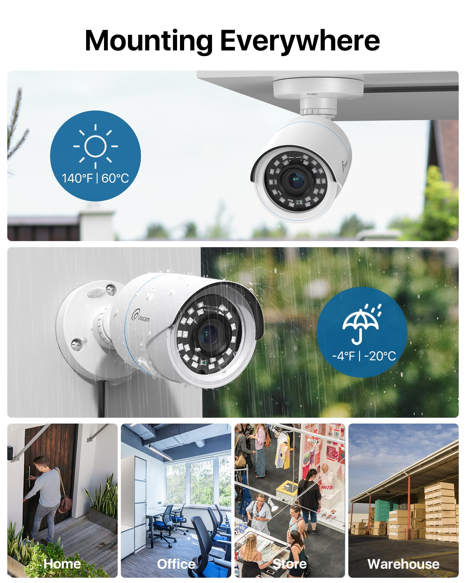 1080p H.265+ Security Camera System with 1TB HDD | AI Human & Vehicle Detection | Wired Indoor/Outdoor Surveillance | IP66 Weatherproof | Remote Viewing via Mobile App | Perfect for Home, Business & Property Security Monitoring