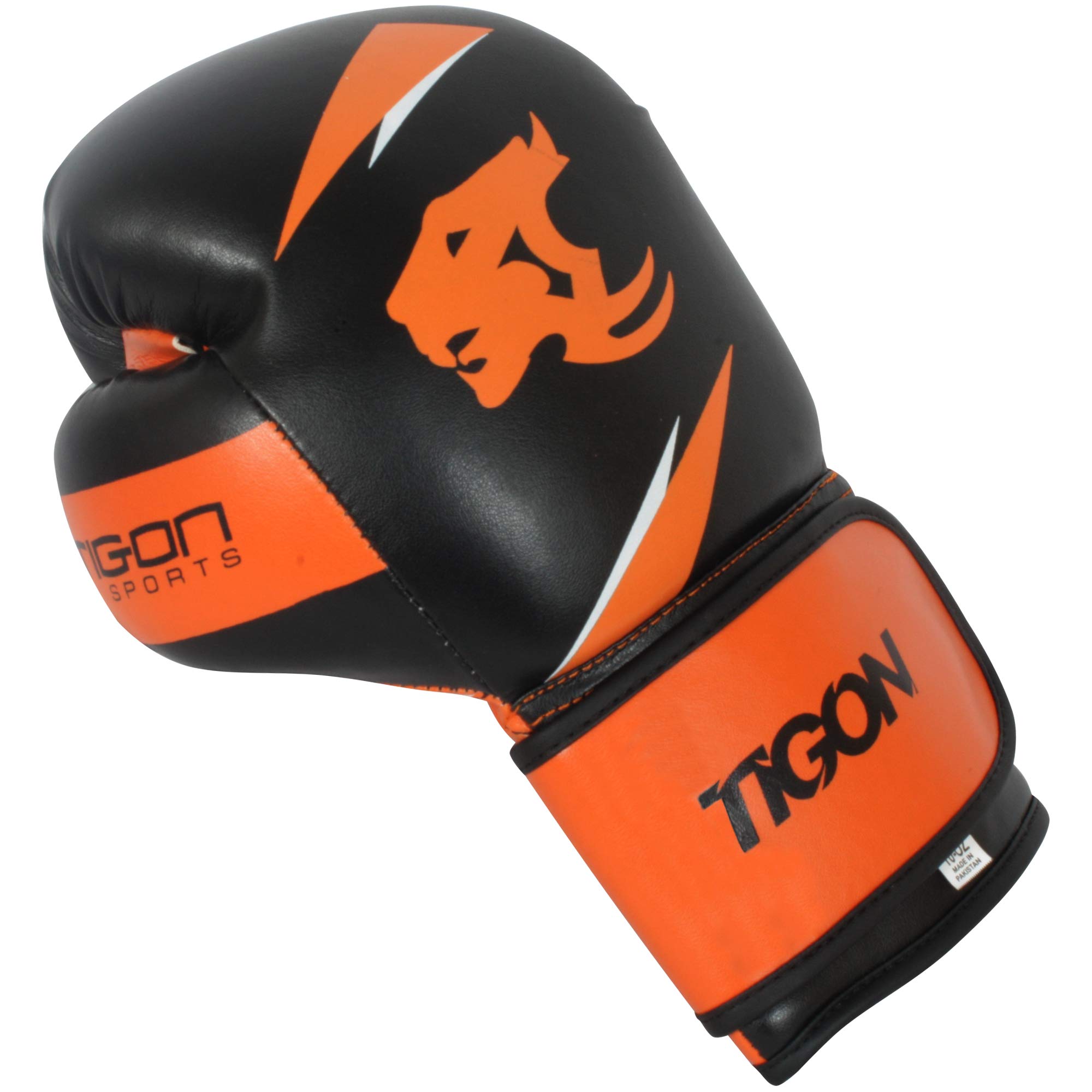 Tigon Professional Boxing Gloves for Punching Bag - Black Training Gloves for Boxing, MMA, Muay Thai & Fitness Workouts