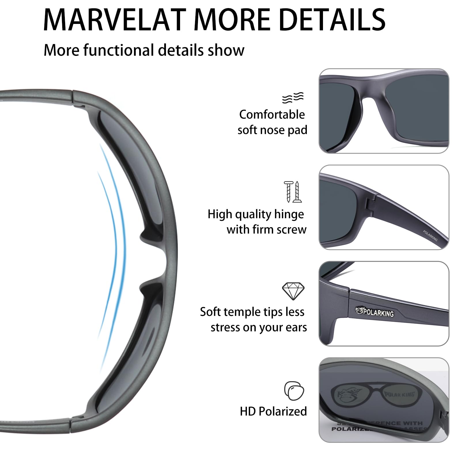 Polarized Sport Sunglasses for Men - Matte Finish, Mirror Lens, UV Protection - Perfect for Running, Cycling & Outdoor Activities