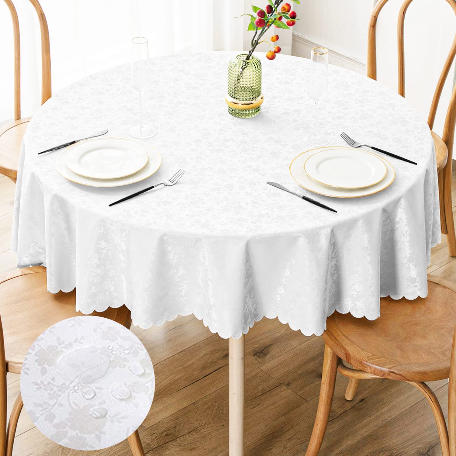 Smiry Waterproof Heavy Duty Vinyl Tablecloth, 70