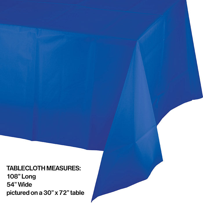 12-Piece Bulk Cobalt Blue Plastic Table Covers - Waterproof Disposable Party Tablecloths for Birthday, Wedding & Holiday Decorations