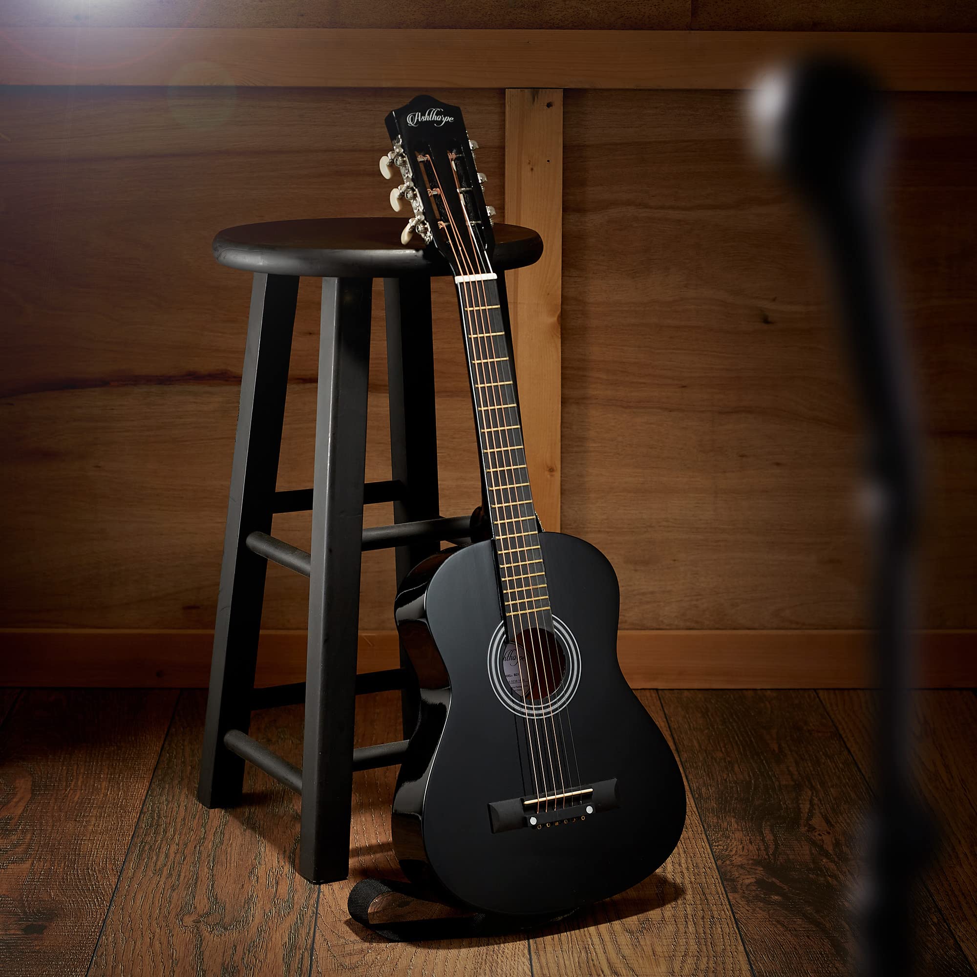 Ashthorpe 30-Inch Beginner Acoustic Guitar Starter Kit (Black) - Includes Gig Bag, Strings, Strap, Tuner & Picks - Perfect for Kids, Teens & Adult Beginners Learning Guitar at Home, School or Camp