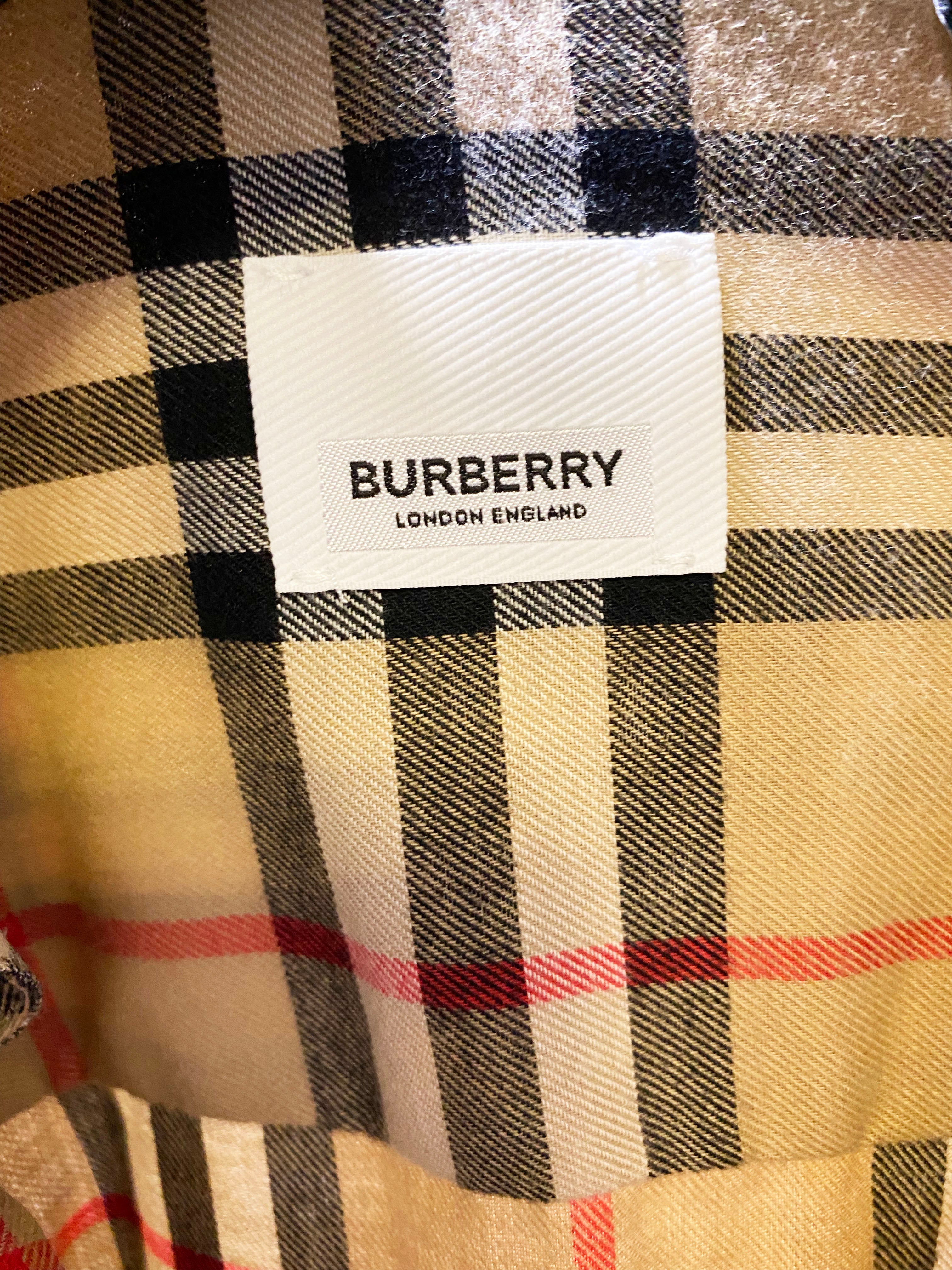 Burberry Haymarket Check Shirt for Men - Classic Plaid Button Down Shirt, Casual & Business Wear, Perfect for Office, Dating & Travel