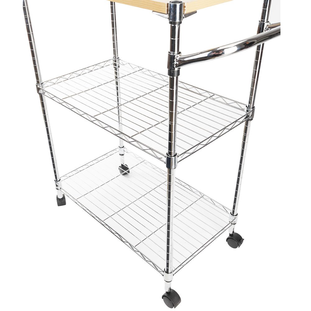 3-Tier Rolling Kitchen Cart with Wheels - Multifunctional Bar Serving Cart, Storage Shelf & Utility Cart for Home, Office, or Party Use