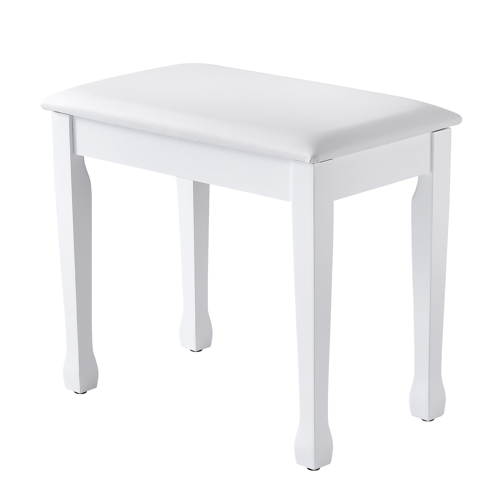 Waterproof Padded Piano Bench with Storage - Adjustable Makeup Vanity Stool, Upholstered Seat for Living Room, Bedroom & Music Room - White (Perfect for Piano Practice, Dressing Table & Home Decor)