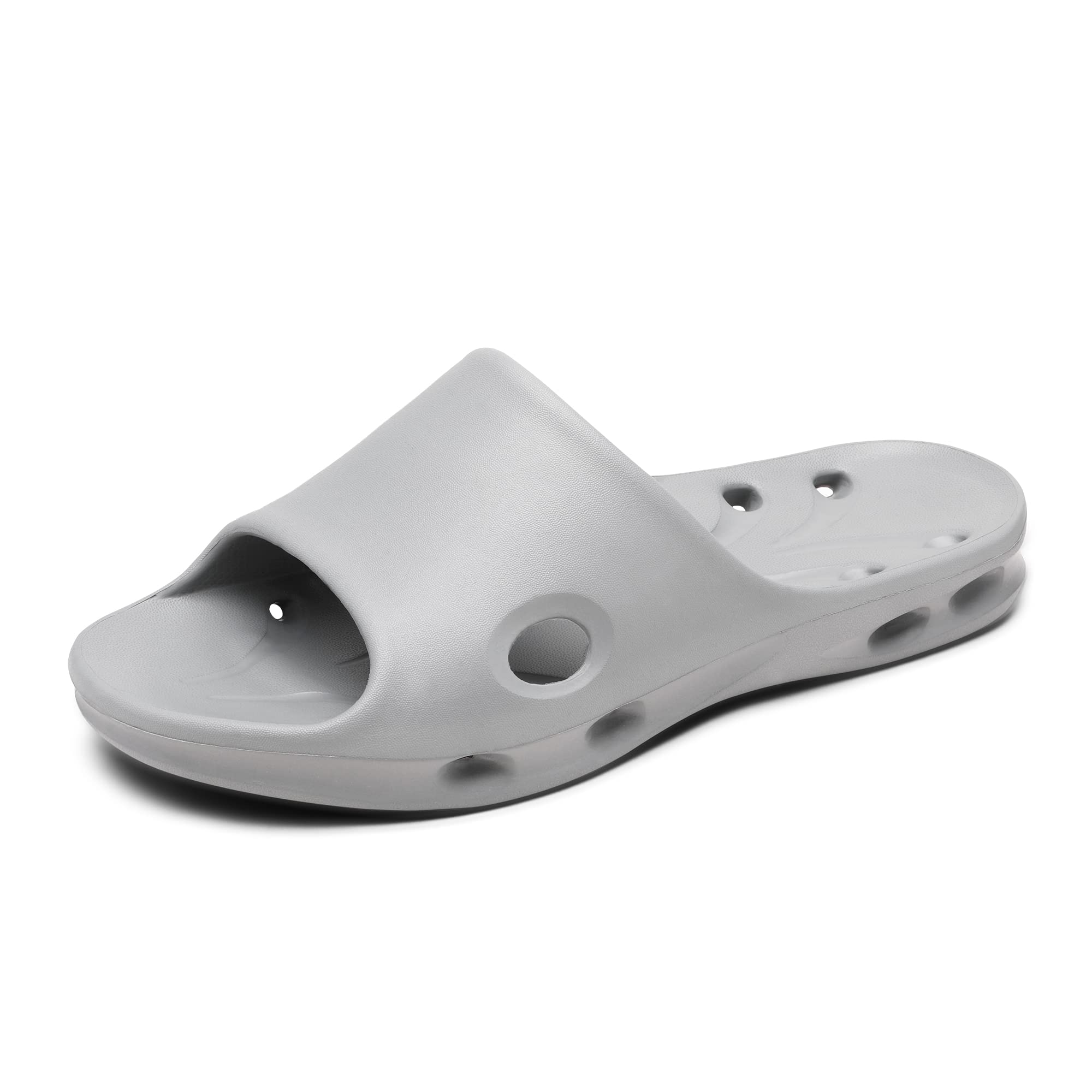 Bruno Marc Men's Slide Shower Sandals with Drainage Holes - Quick Drying Bathroom Slippers for Indoor & Outdoor Use - Comfortable House Shoes for Pool, Beach, Gym and Spa