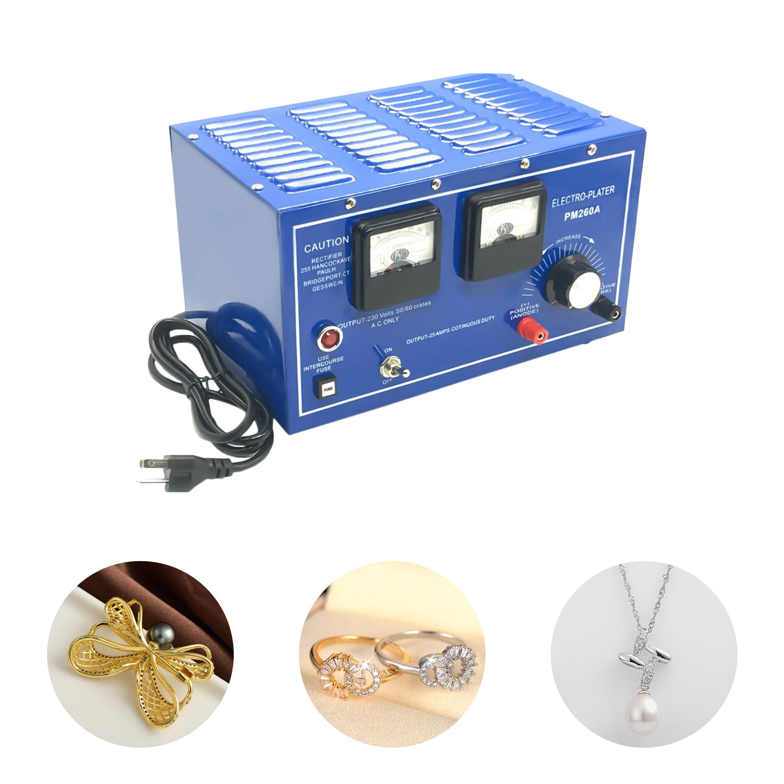30A 110V Gold Plating Machine for Jewelry - Platinum Silver Gold Electroplating Rectifier for Copper Nickel Chromium - Perfect for DIY Jewelry Making & Metal Crafting