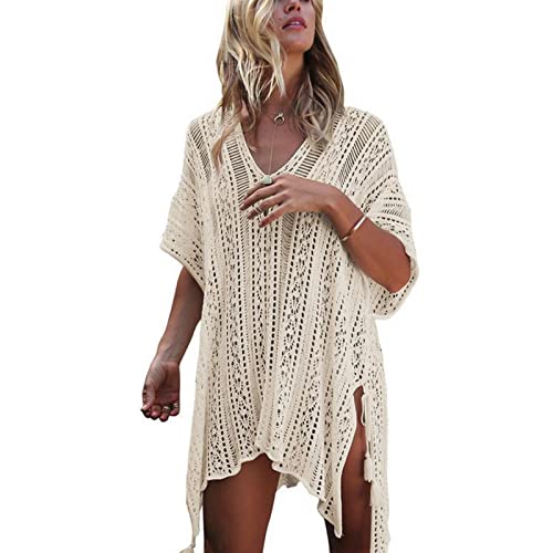 Murnouche Women's Crochet Beach Bikini Cover Up - Stylish Bathing Suit Swimwear Cover-Up for Vacation & Summer Outfits | Perfect for Poolside, Beach Trips & Resort Wear
