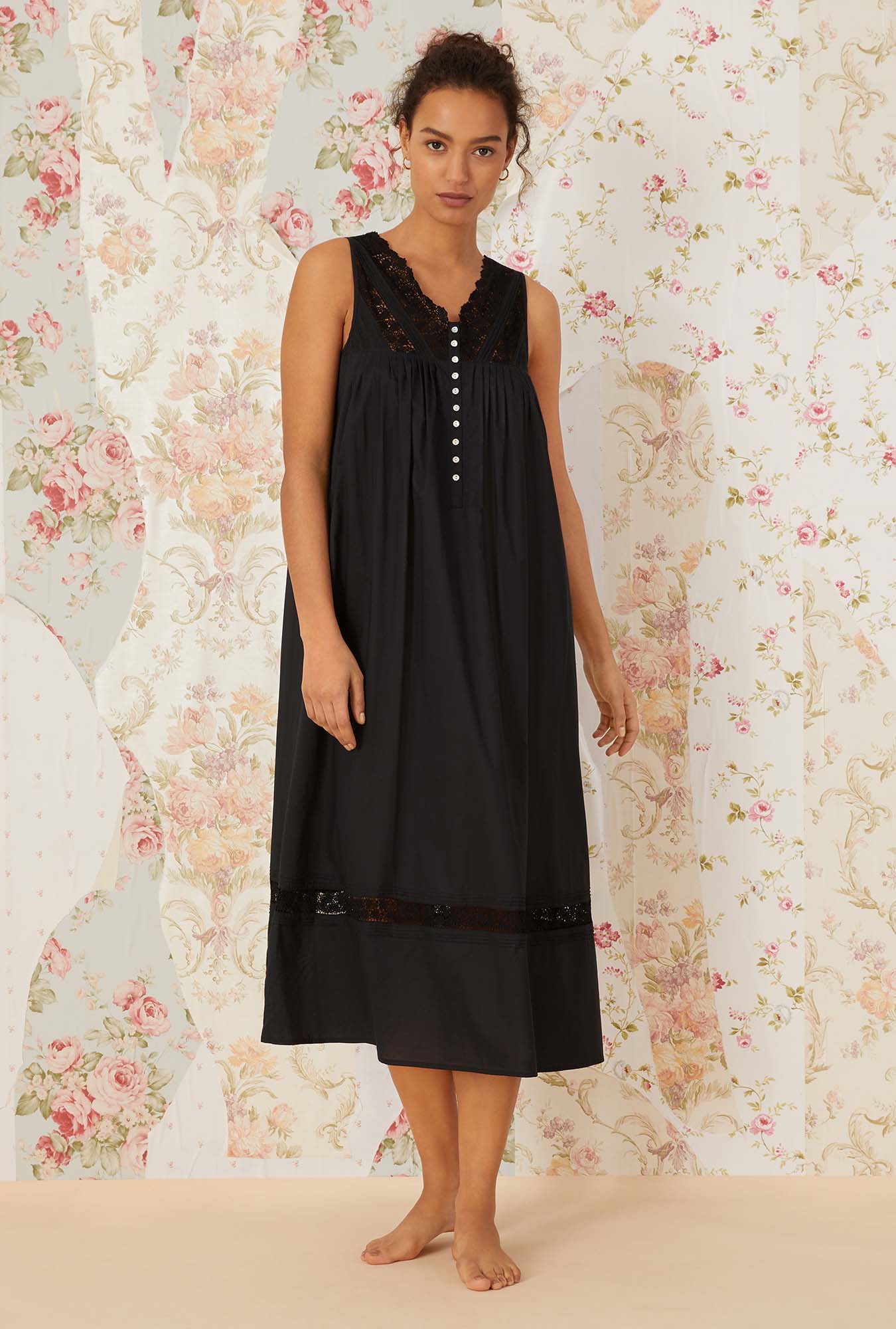 Portofino Women's Ballet Nightgown - Soft Comfortable Sleepwear for Lounge & Bedtime - Elegant Lace Trim Night Dress for Relaxing at Home