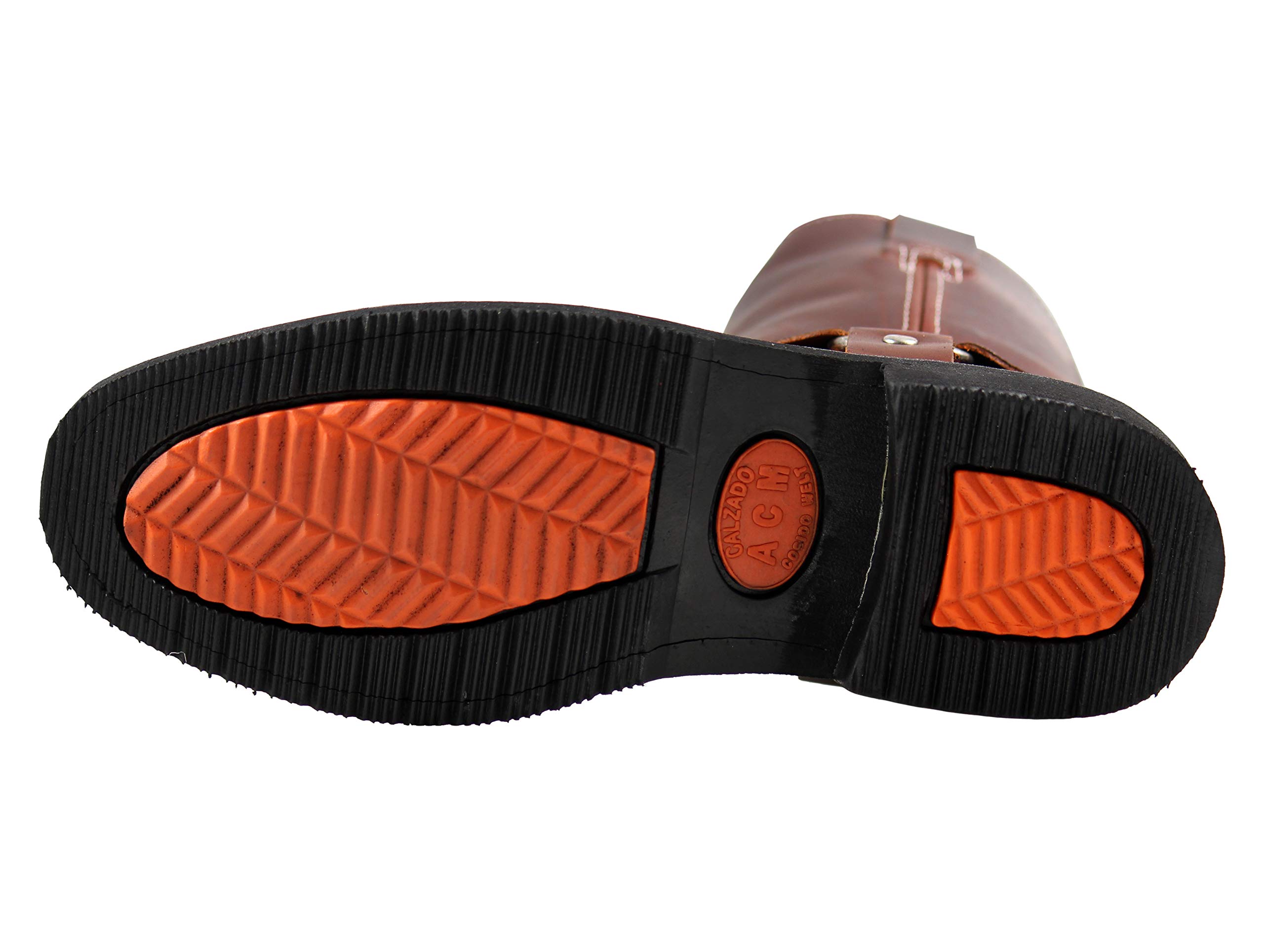 Men's Genuine Leather Pull-On Work Boots - Biker Style in Honey Brown & Black | Durable Safety Footwear for Construction, Motorcycle Riding & Outdoor Work
