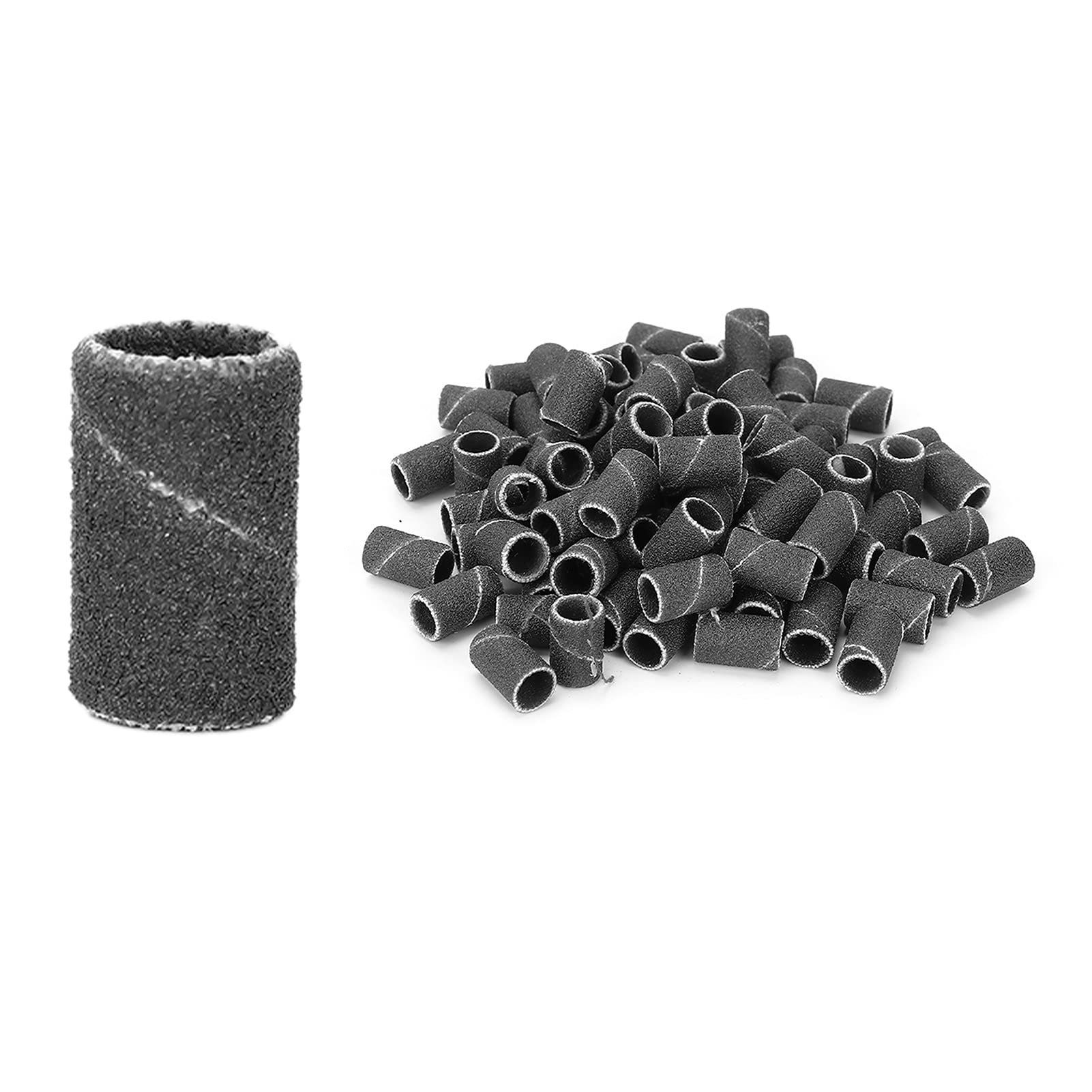 Professional Nail Art Sanding Bands 180 Grit - Durable Nail Drill Bits for Manicure & Pedicure | Salon Quality Sanding Bands for Acrylic & Gel Nails (HQ-13 Black) | Perfect for Nail Shaping, Buffing & Smoothing