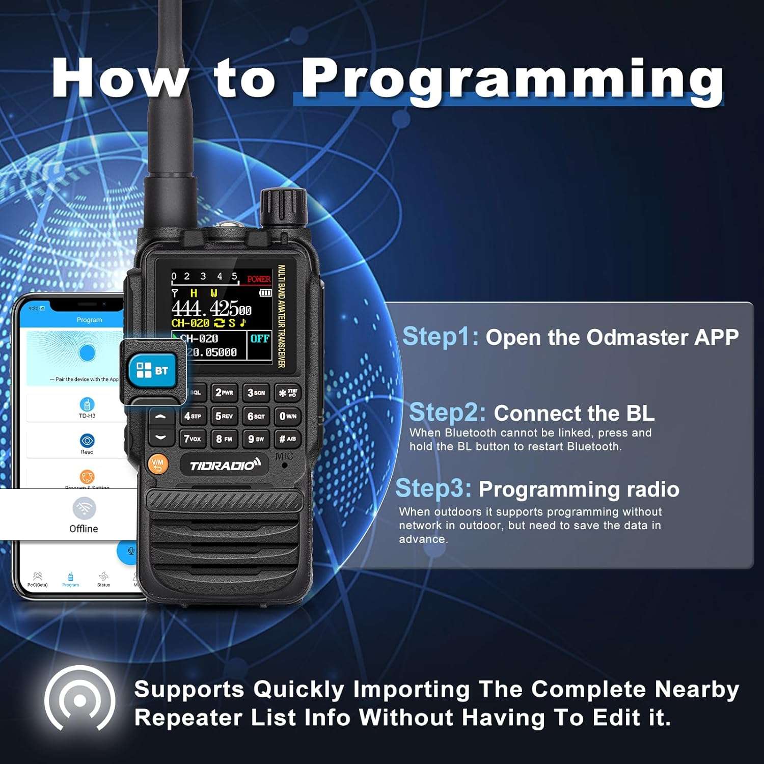 TD H3 Ham GMRS Radio 2 Pack - Long Range Two-Way Radios for Outdoor Adventures, Hiking, Camping & Emergency Communication