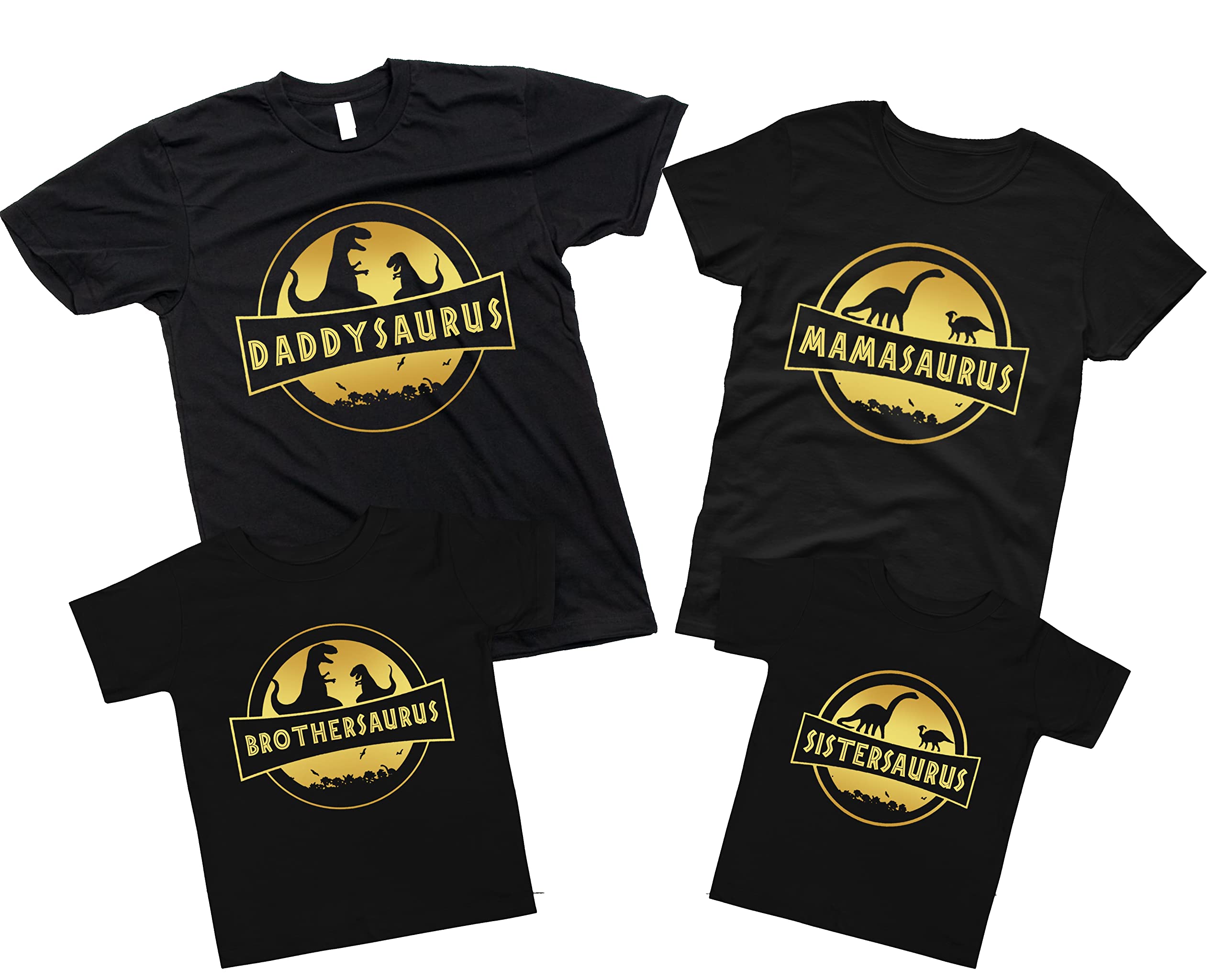 Dinosaur Family Matching T-Shirts - Mama Saurus, Papa Saurus & Kids Jurassic Themed Shirts for Family Trips, Vacations & Fun Outings | Custom Dino Shirts for Couples & Families