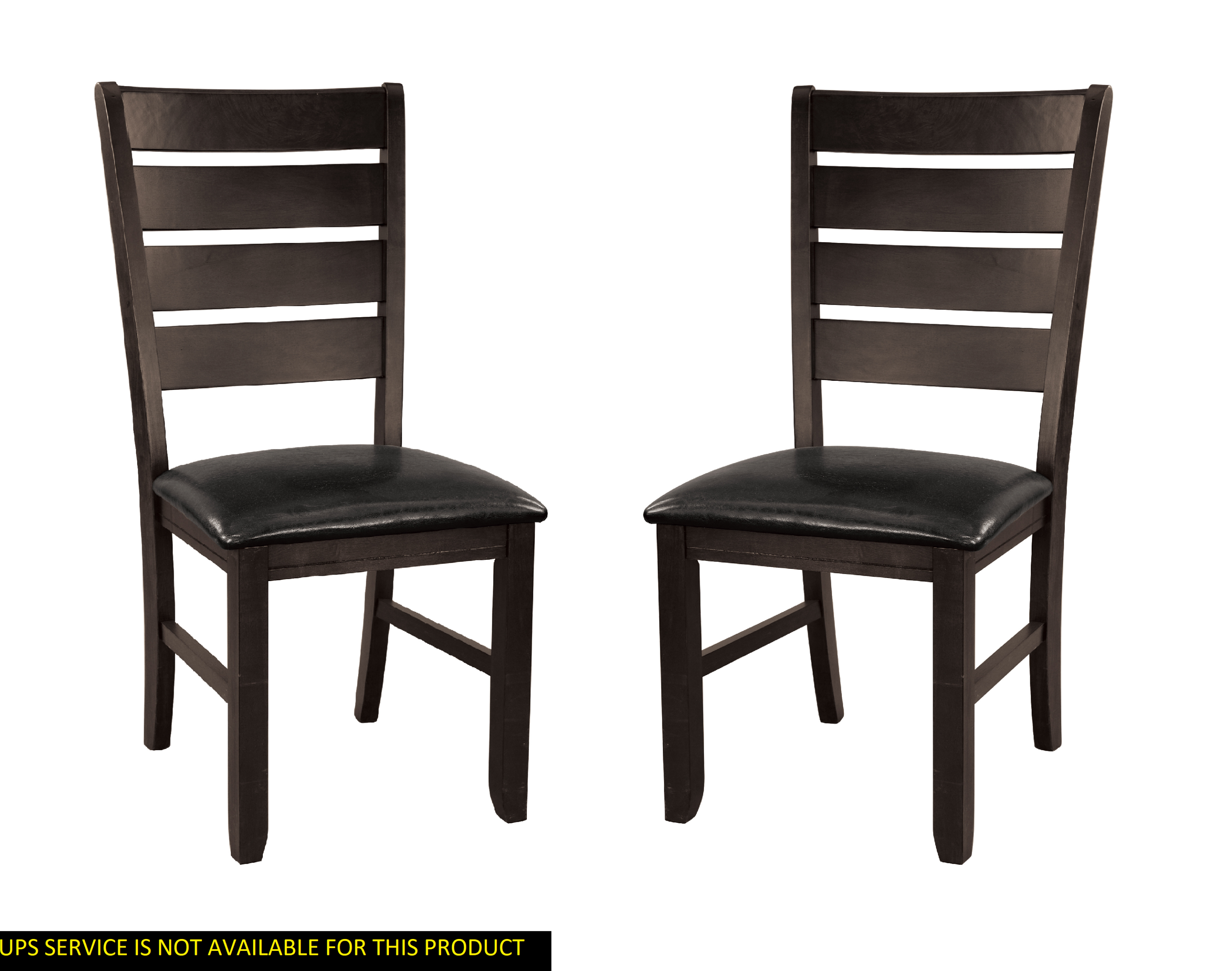 Modern Dark Oak Wooden Side Chairs Set of 2 - Upholstered Dining Room Furniture for Kitchen, Breakfast Nook & Small Space Dining