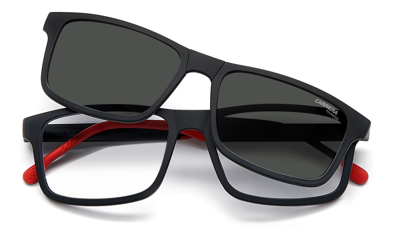 Carrera 8057/CS Clip-On Sunglasses - Polarized UV Protection for Men & Women - Perfect for Driving, Running, and Outdoor Sports