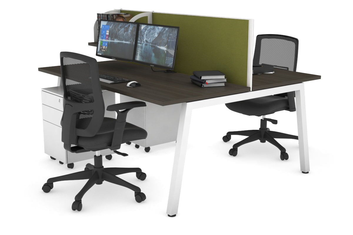 Quadro 2 Person Office Workstation Desk [1400L x 700W] - Perfect for Shared Workspaces & Collaborative Office Environments