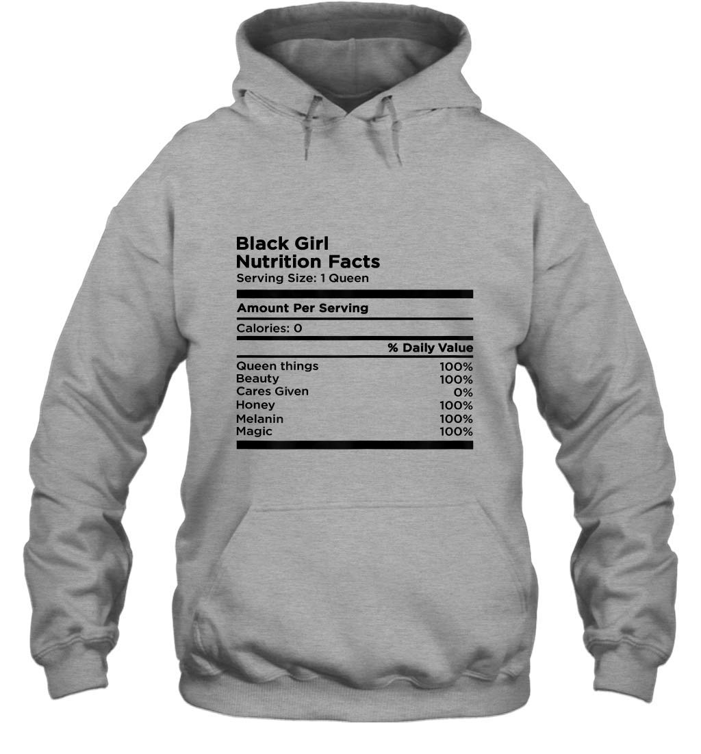 NaturalPride Women's Black Girl Nutrition Facts Humor T-Shirt - Funny Graphic Tee for Women - Perfect for Casual Wear, Workouts & Everyday Outfits