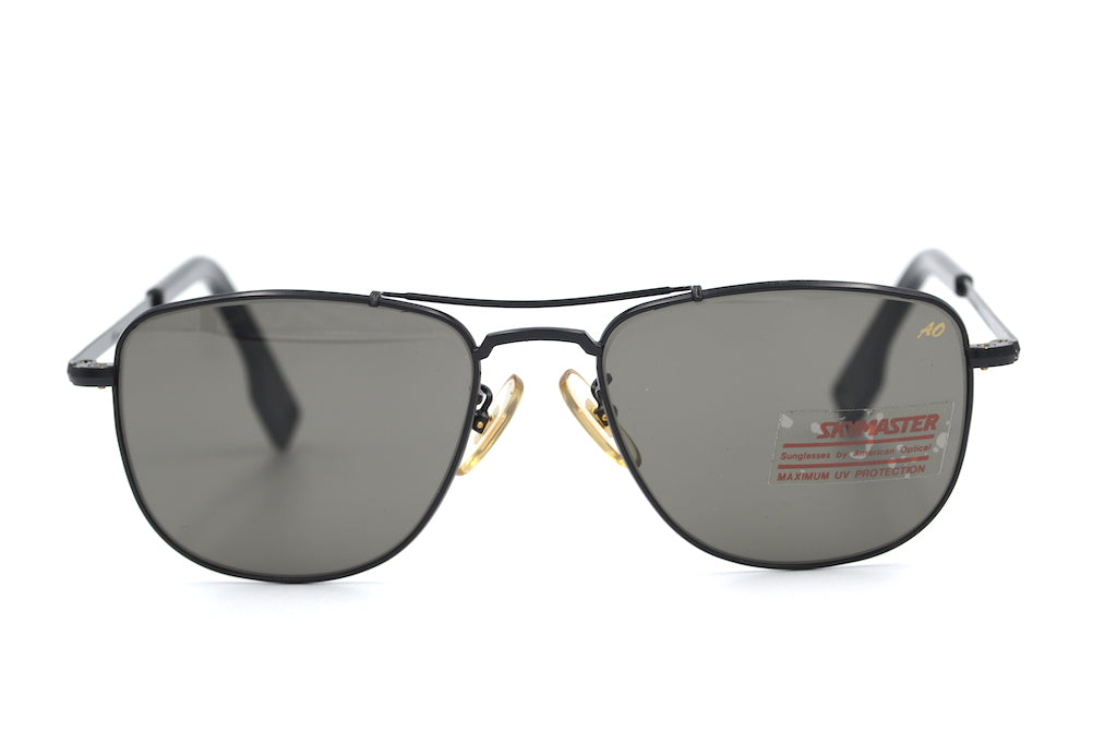 American Optical Skymaster Pilot Black Sunglasses - Classic Aviator Style for Men & Women - UV Protection, Lightweight & Durable - Perfect for Driving, Flying, Outdoor Adventures & Fashion