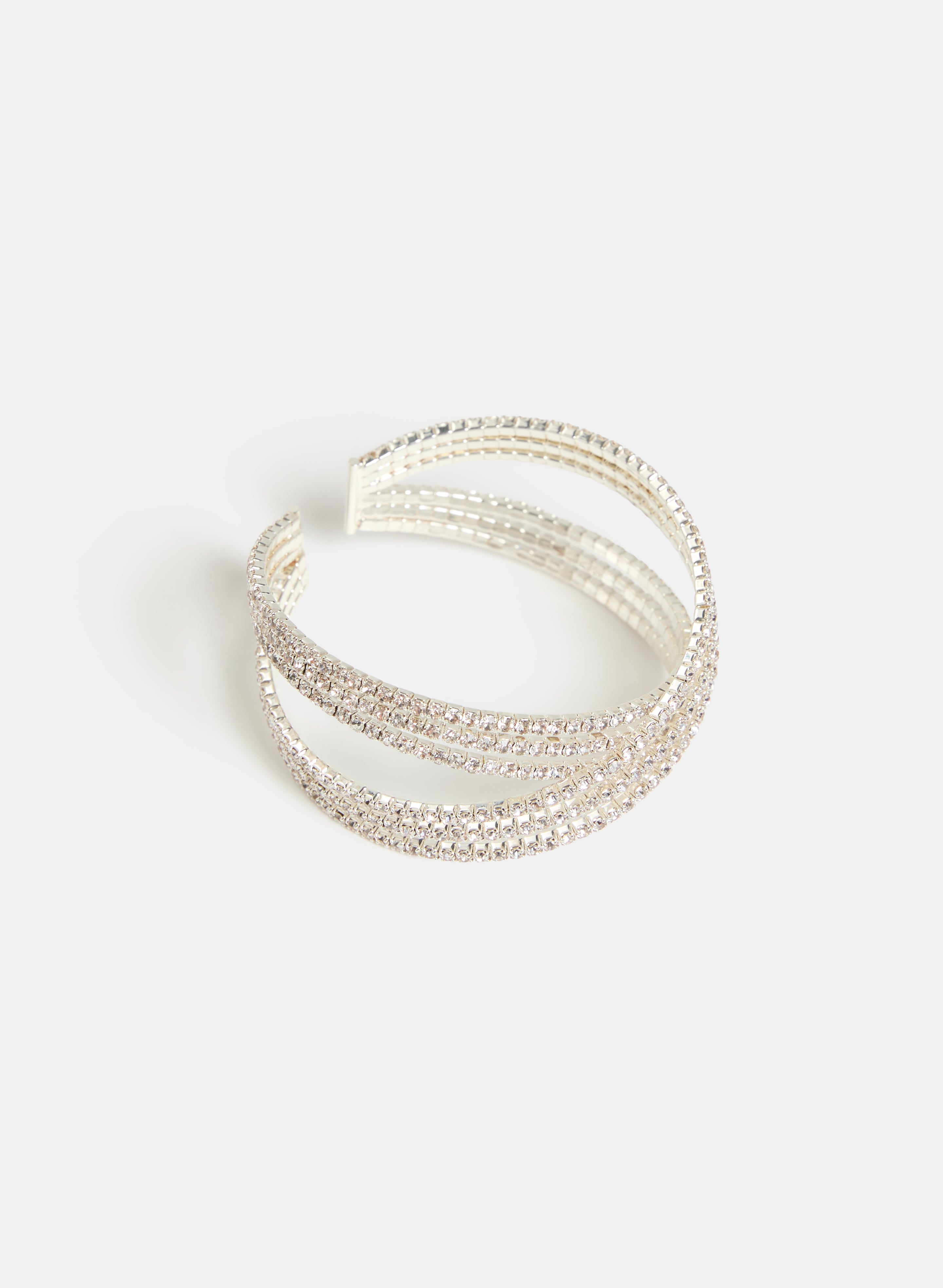Elegant Cross Over Open Cuff Bracelet for Women - Adjustable Fashion Jewelry Gift for Parties, Weddings & Everyday Wear