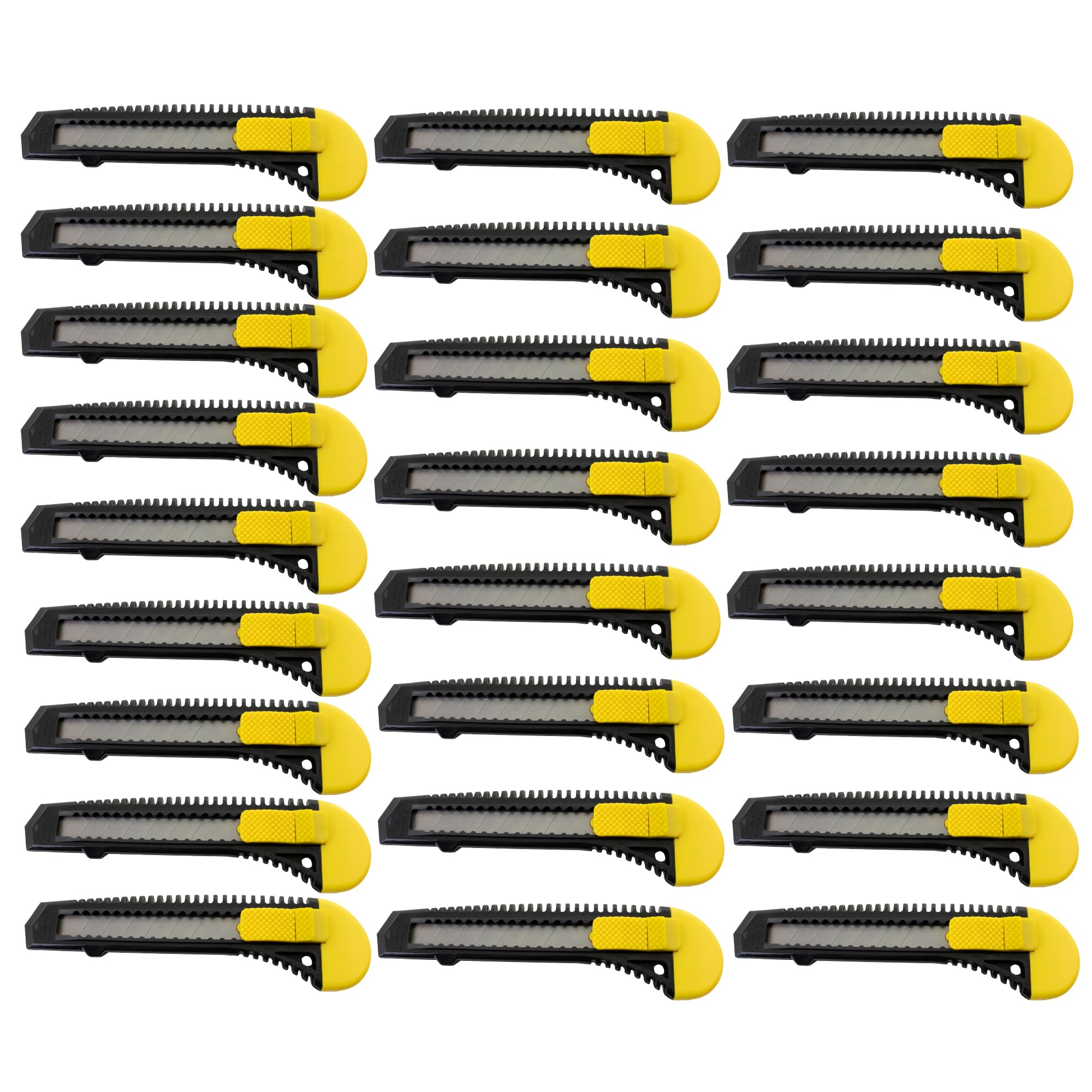 25-Pack Heavy Duty Utility Knives with Snap-Off Blades - Box Cutters for Warehouse, Shipping, Retail & DIY Projects - Black