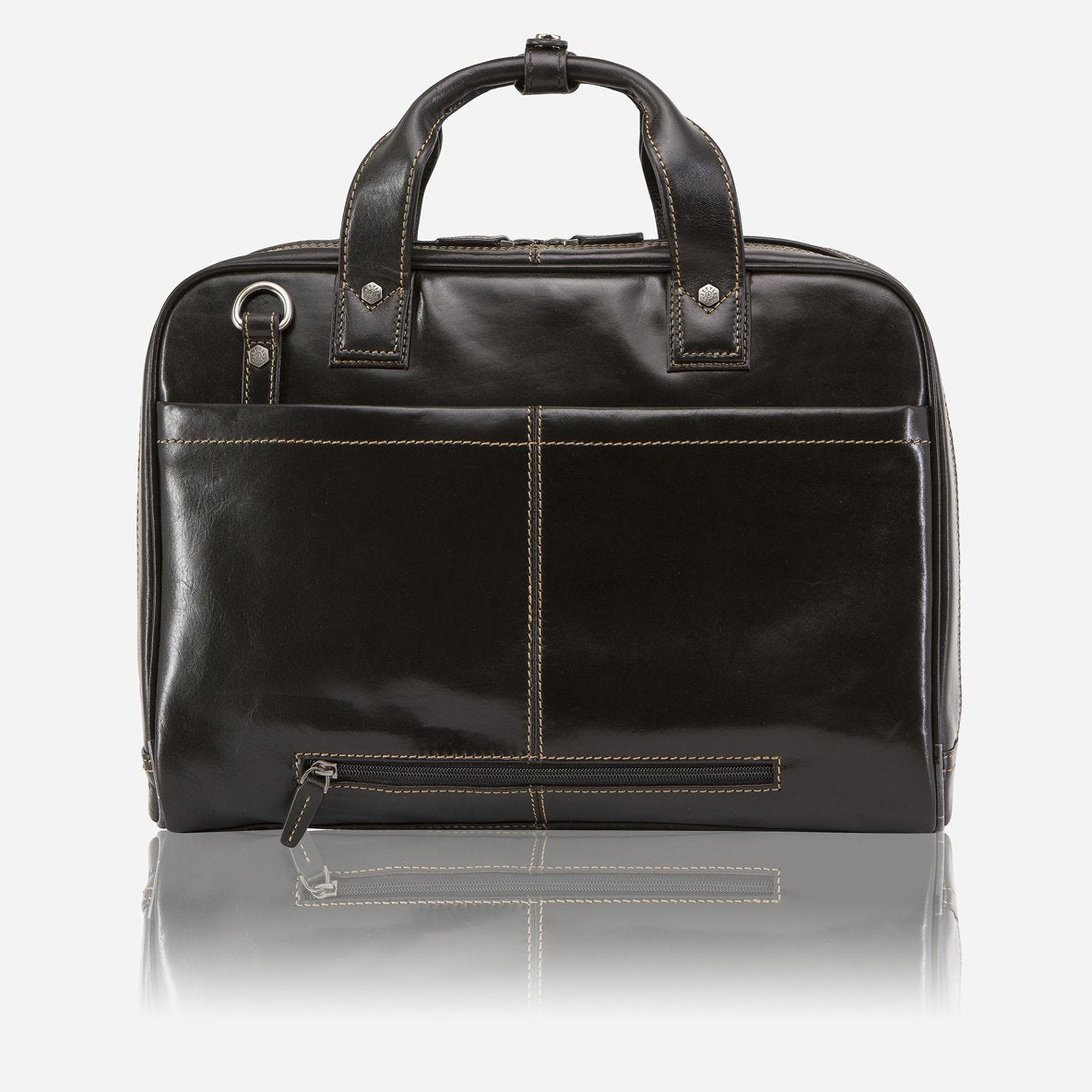 Premium Jekyll & Hide Oxford Large Multi-Compartment Business Briefcase for Men & Women - Durable Leather Laptop Bag with Organizer (Black) - Ideal for Office, Travel & Professional Commuting