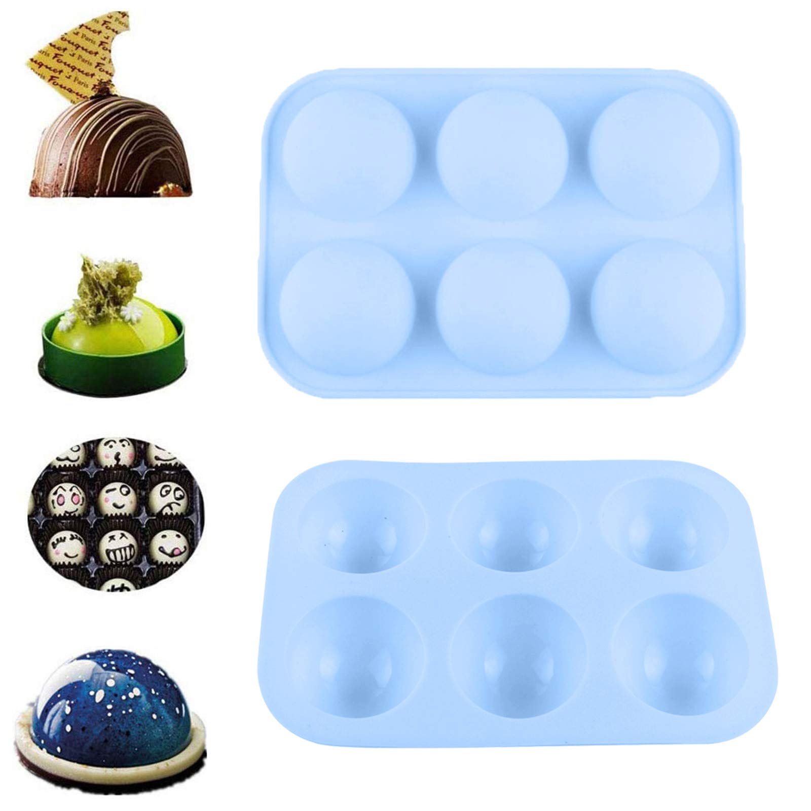 (1 Pack) 6-Cavity Medium Semi Sphere Silicone Mold - Candy, Chocolate, Cookie Baking Mold for Hot Chocolate Bombs, Cakes, Jelly - Perfect for DIY Desserts, Party Treats & Holiday Baking