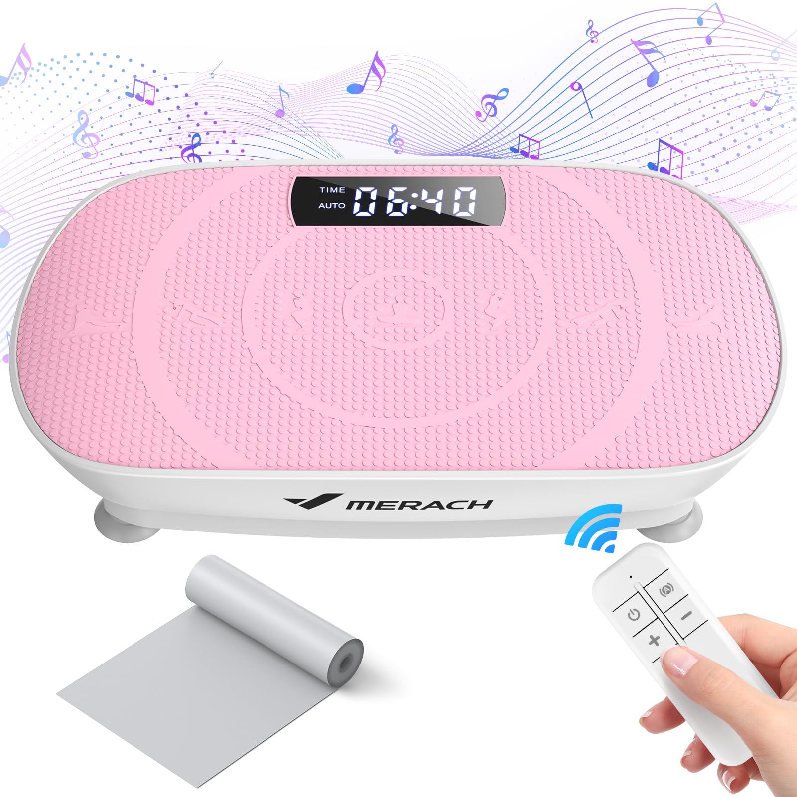 MERACH Vibration Plate Exercise Machine - Whole Body Workout Equipment with Bluetooth & Silicone Pedal for Women | Lymphatic Drainage & Weight Loss | Home Gym Fitness Platform for Toning & Relaxation