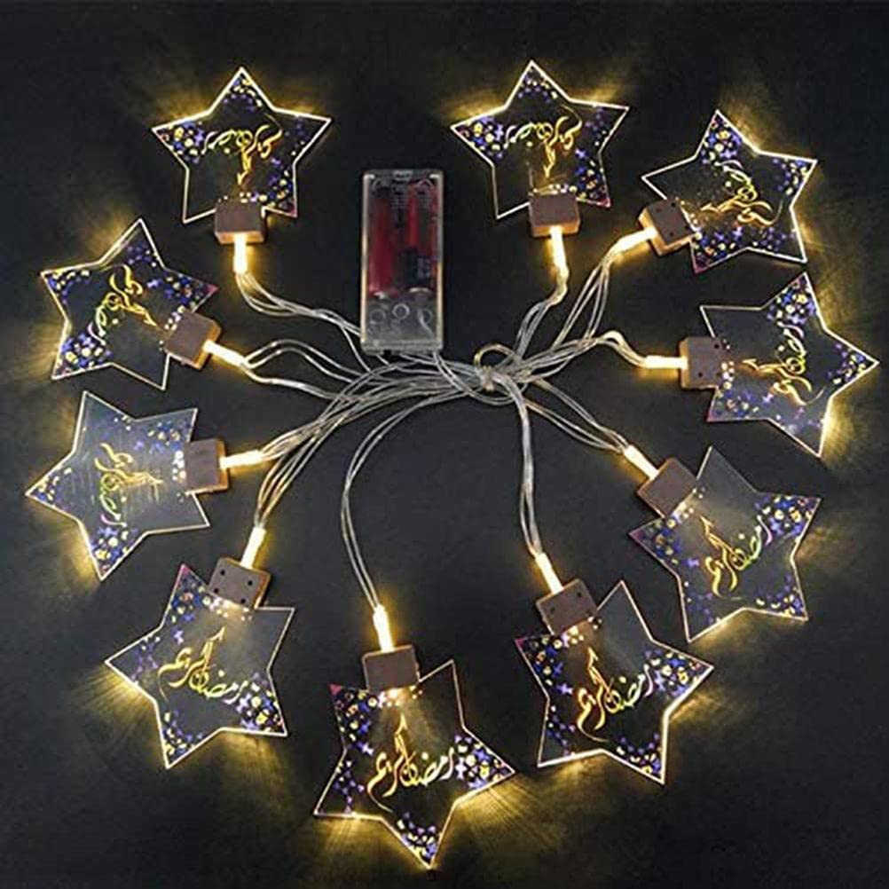 SFNTION Ramadan Eid Mubarak LED String Lights - Castle Shaped Night Lights for Home Decor, Islamic Festival Decoration (Indoor/Outdoor Use)