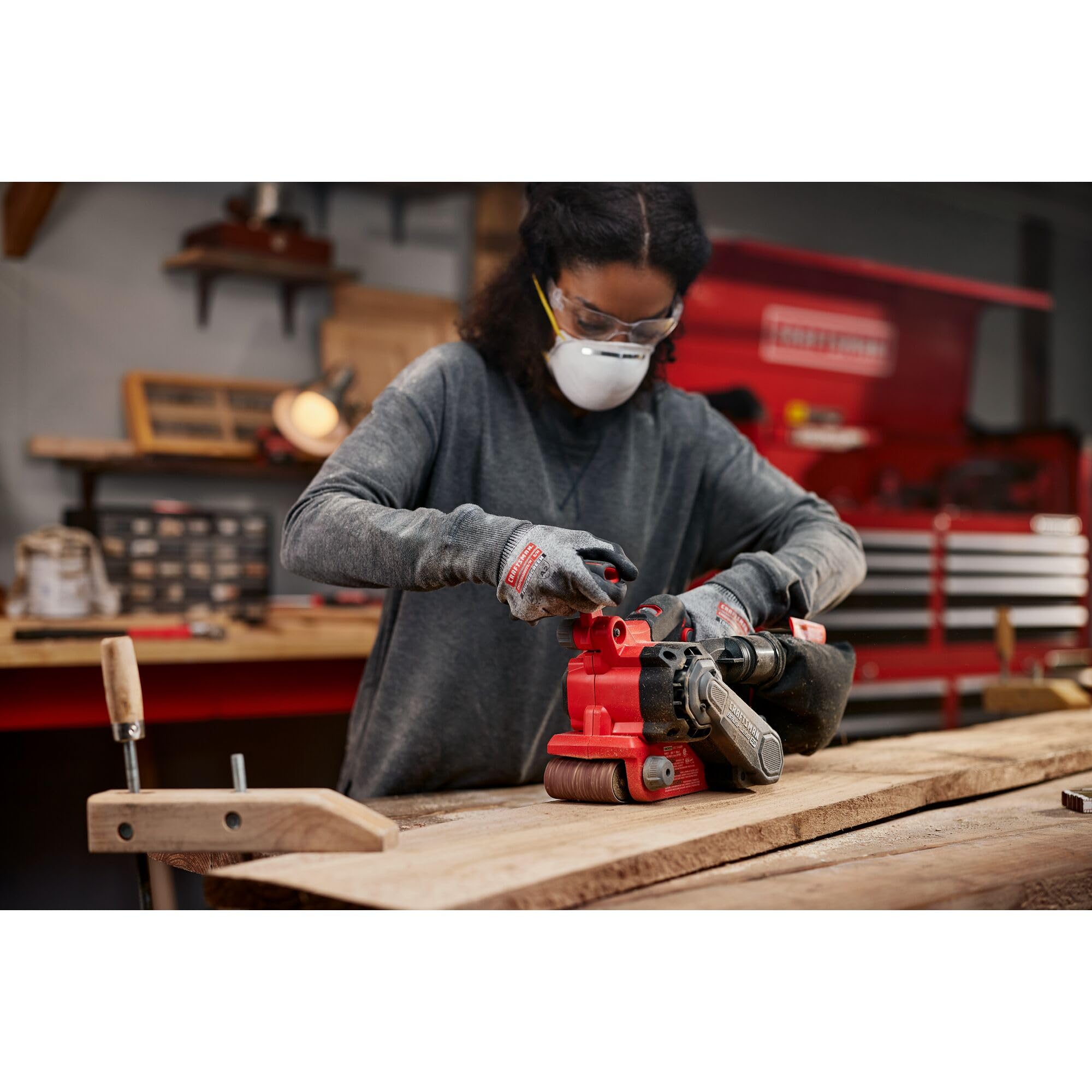 CRAFTSMAN V20* Brushless Cordless Belt Sander (CMCW223B) - Professional Woodworking & DIY Home Improvement Power Tool for Sanding, Polishing & Surface Preparation