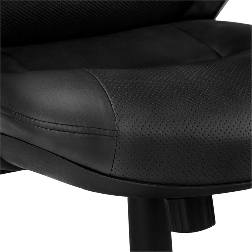 Monarch Specialties I 7276 Ergonomic Office Chair - Adjustable Height Swivel Chair with Armrests, Black Fabric & Metal Frame for Computer Desk - Perfect for Home Office, Gaming & Workspace