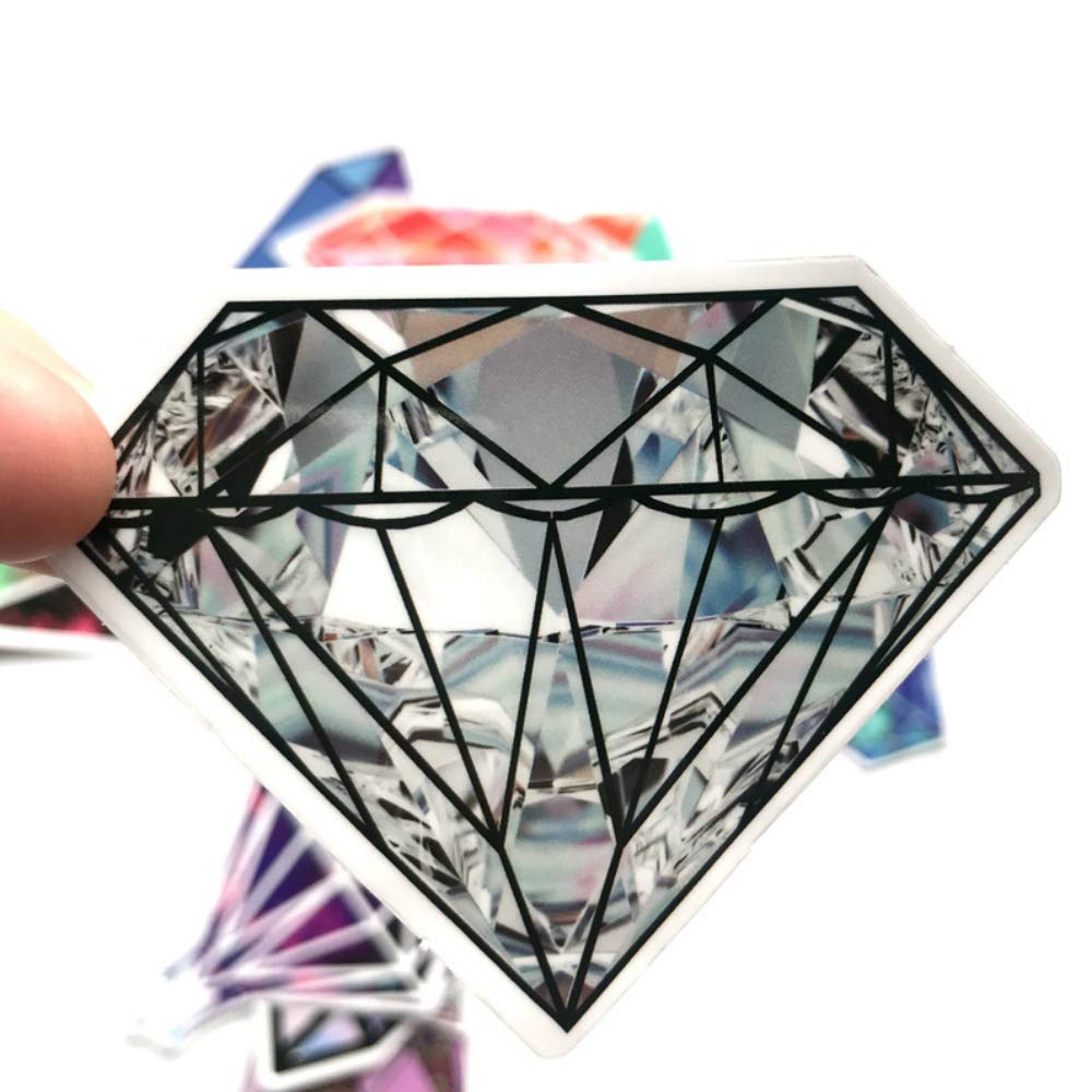 18Pcs Cute Diamond Laptop Stickers - Waterproof Vinyl Decals for Laptop, Snowboard, Car, Luggage, Skateboard, Motorcycle & Phone - Perfect for Personalizing Tech Devices & Sports Gear